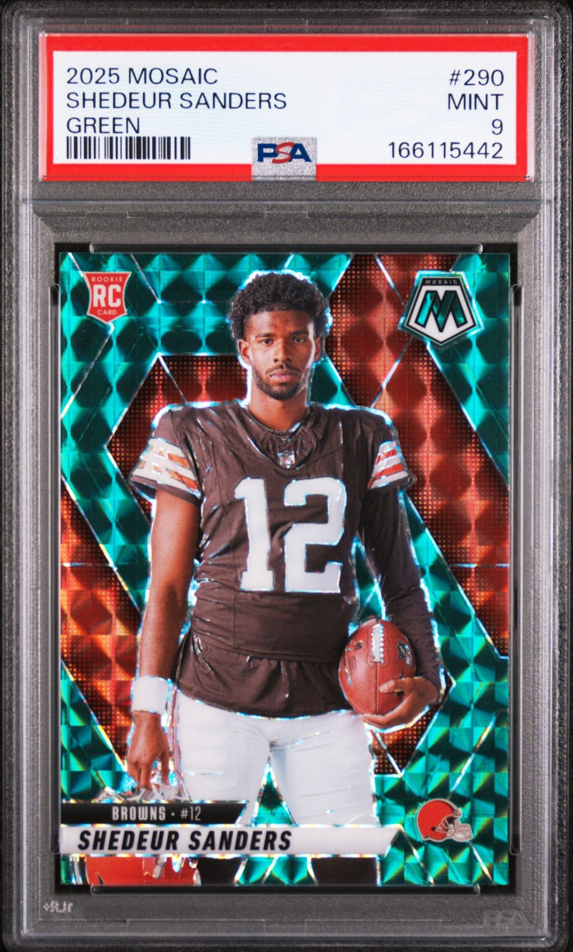 2025 Panini Mosaic Shedeur Sanders #290 (Green) Mint 9 front