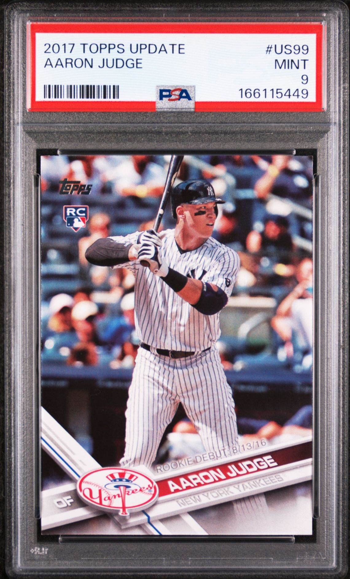 2017 Topps Update Aaron Judge #Us99 Mint 9 front