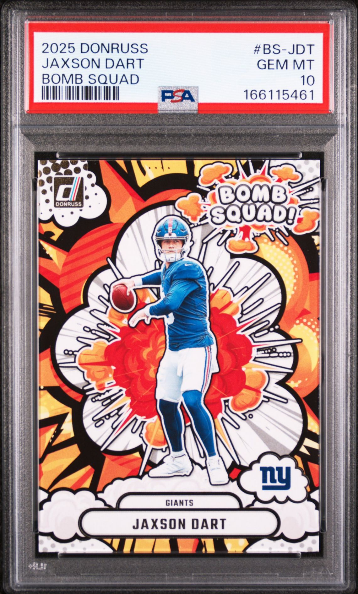 2025 PANINI DONRUSS BOMB SQUAD JAXSON DART  BS-JDT GEM MT 10 front