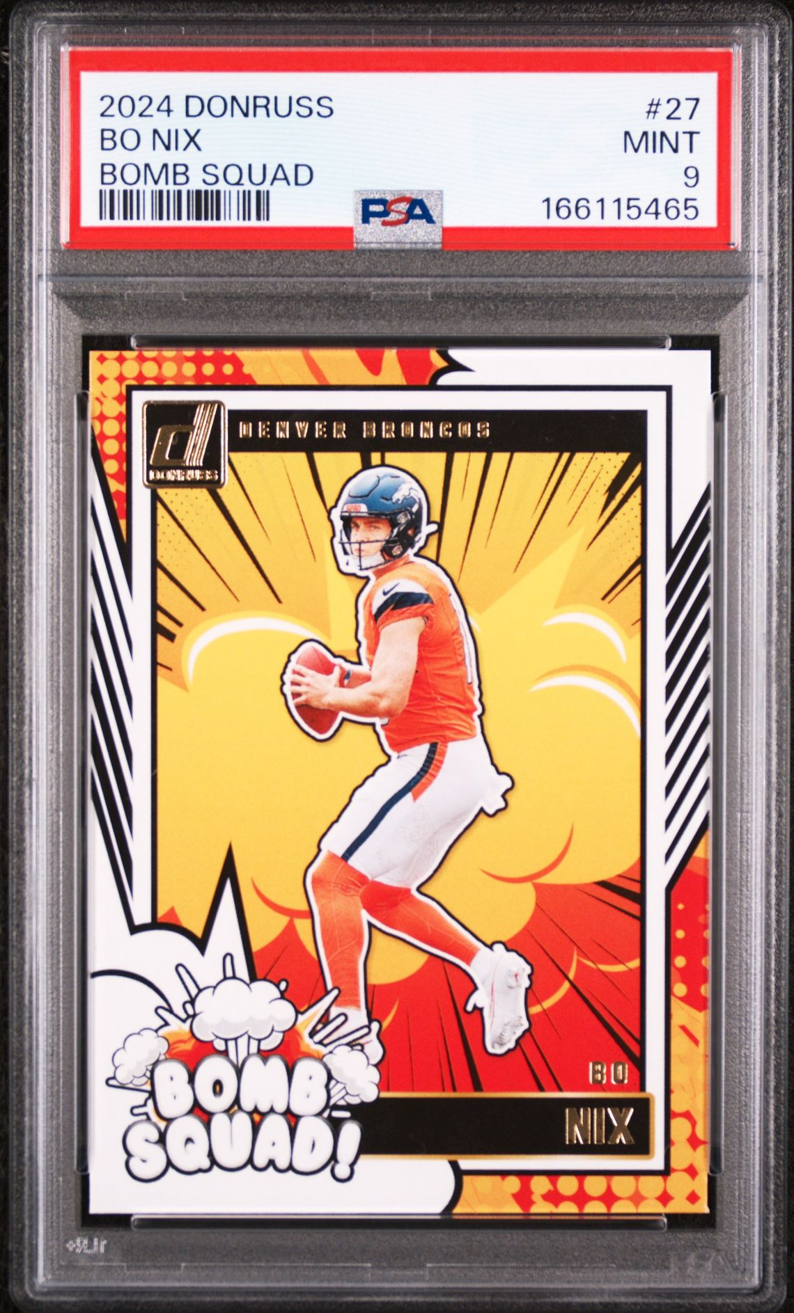 2024 Panini Donruss Bomb Squad Bo Nix #27 Mint 9 front