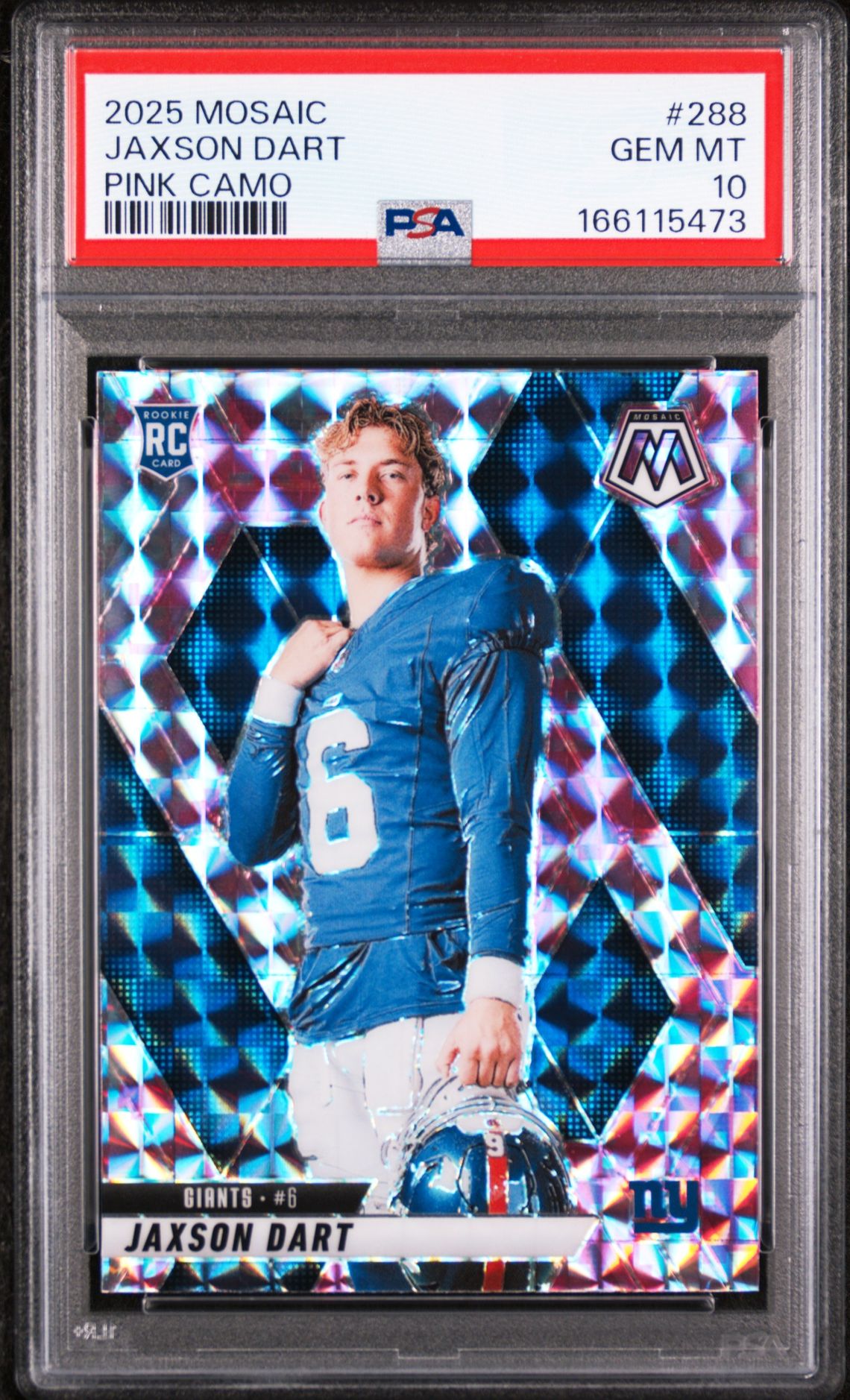 2025 Panini Mosaic Jaxson Dart #288 (Pink Camo) Gem Mt 10 front