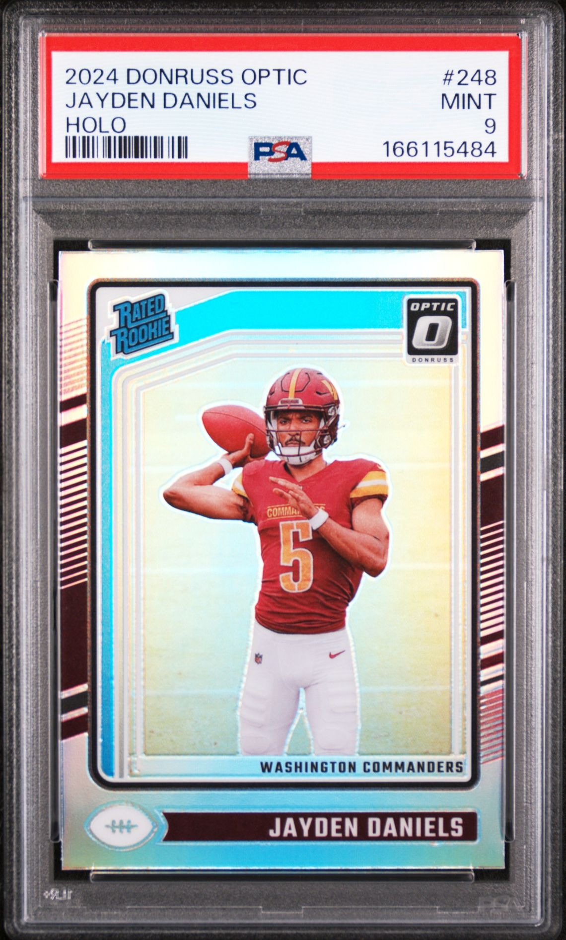 2024 Panini Donruss Optic Jayden Daniels #248 (Holo) Mint 9 front