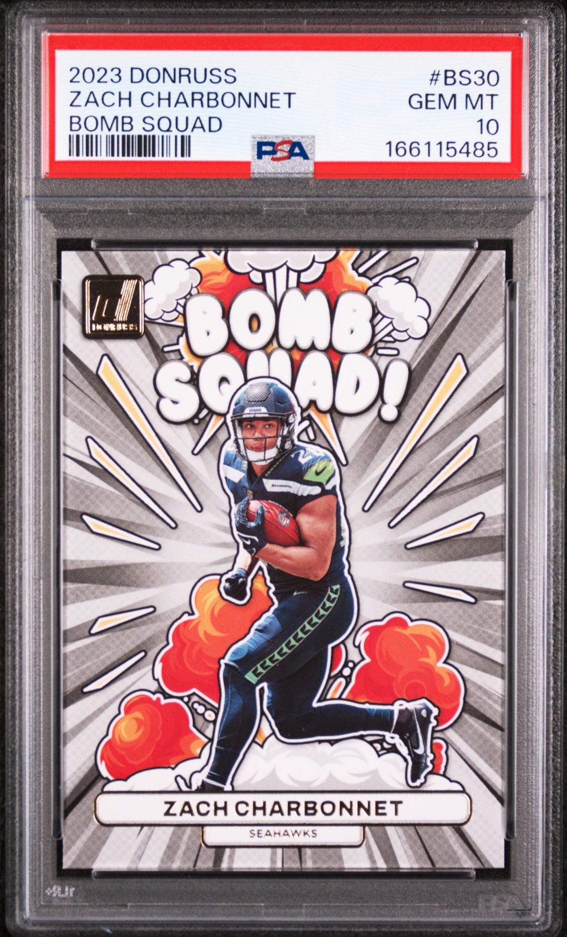 2023 Panini Donruss Bomb Squad Zach Charbonnet #Bs30 Gem Mt 10 front