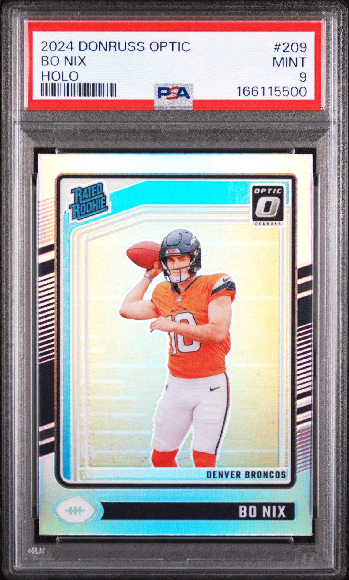 2024 Panini Donruss Optic Bo Nix #209 (Holo) Mint 9 front