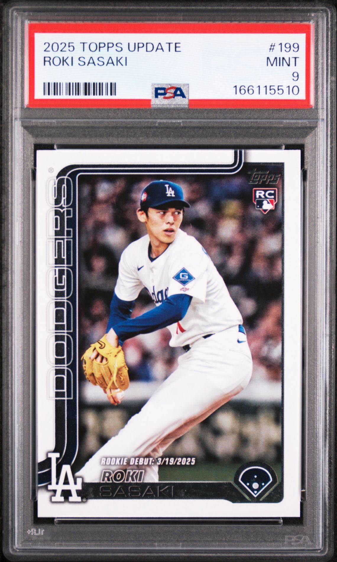 2025 Topps Update Roki Sasaki #199 Mint 9 front