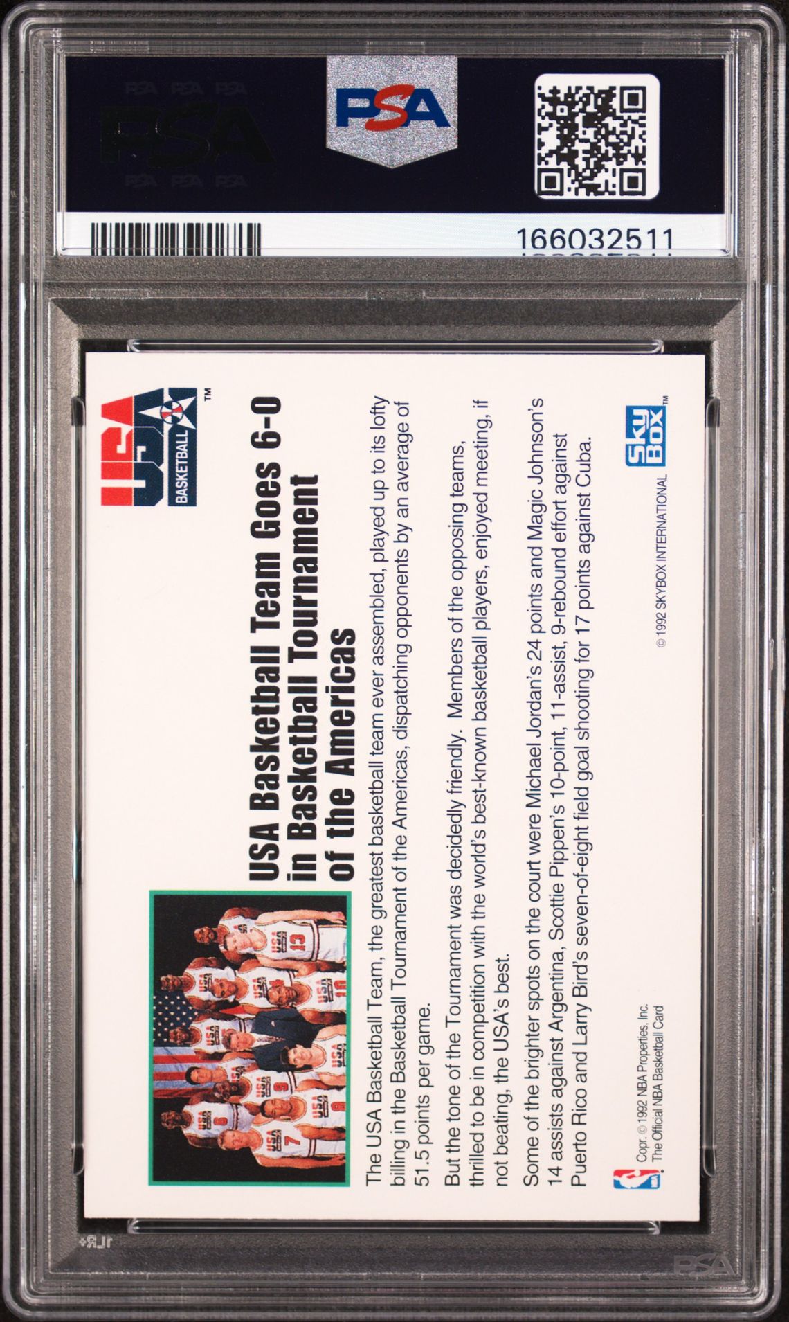 1992 Hoops Usa Basketball Team Nm-Mt 8 back