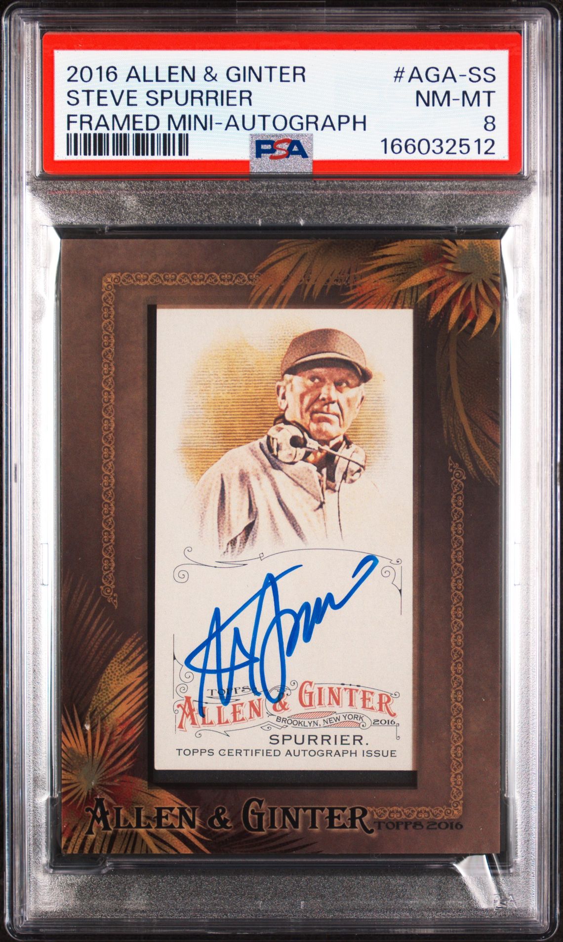 2016 Topps Allen & Ginter Autographs Steve Spurrier #Aga-Ss (Framed Mini-Autograph) Nm-Mt 8 front