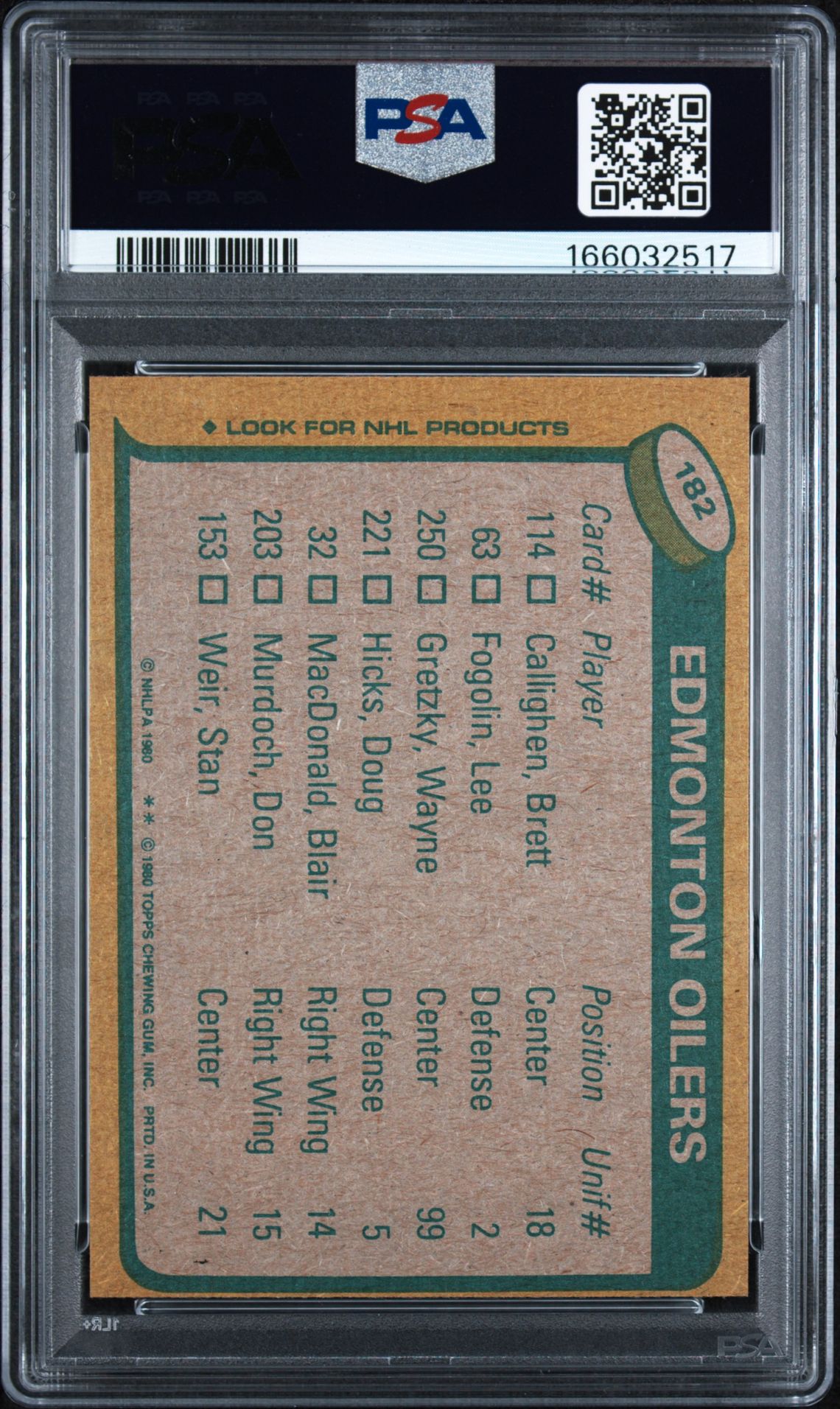1980 Topps Wayne Gretzky #182 (Checklist) Nm 7 back