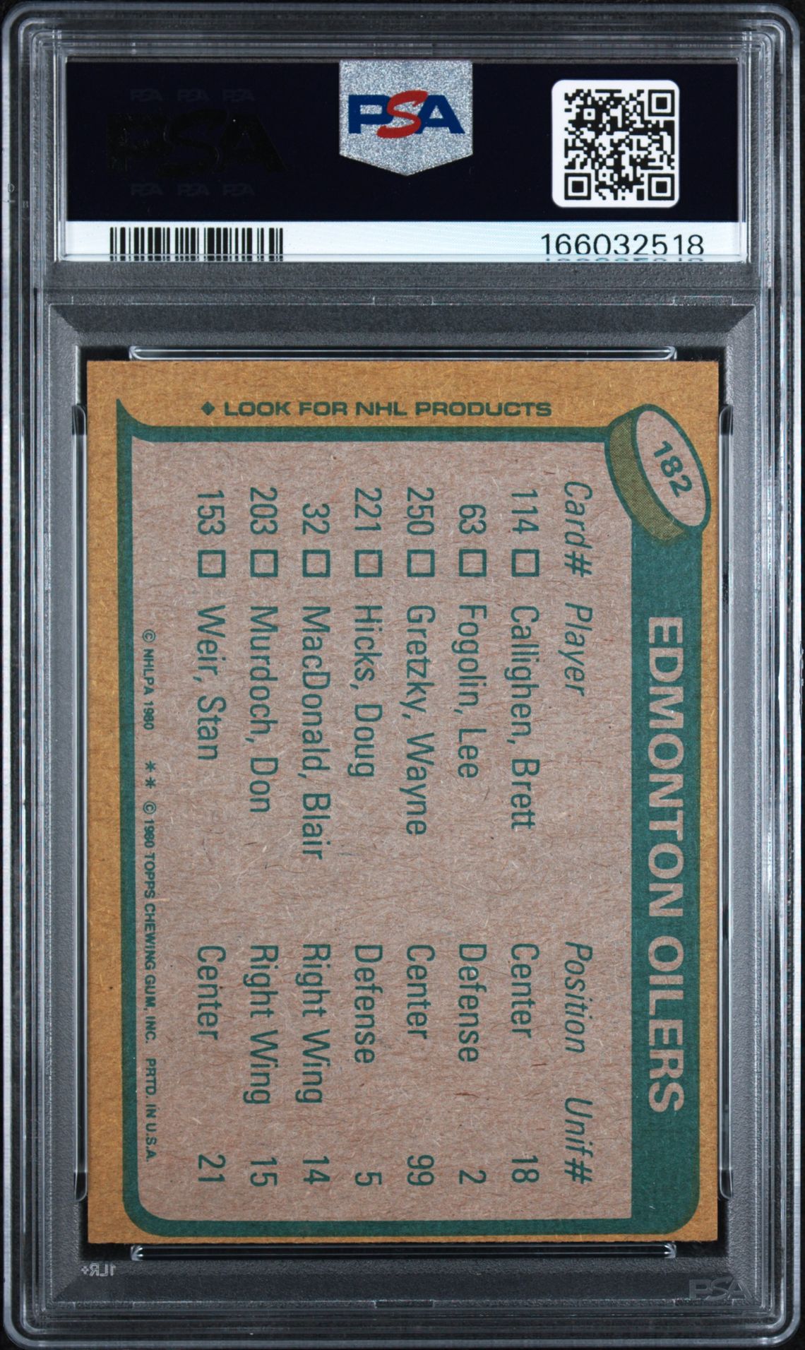 1980 Topps Wayne Gretzky #182 (Checklist) Nm 7 back