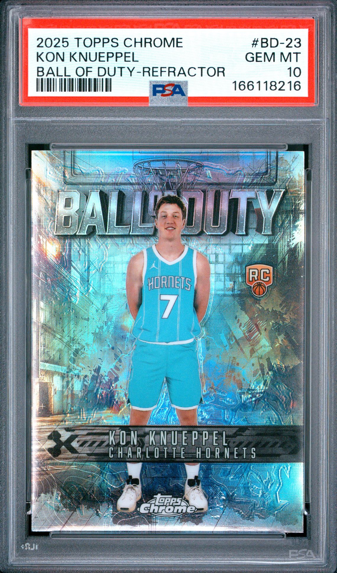 2025 Topps Chrome Ball Of Duty Kon Knueppel #Bd-23 (Ball Of Duty-Refractor) Gem Mt 10 front