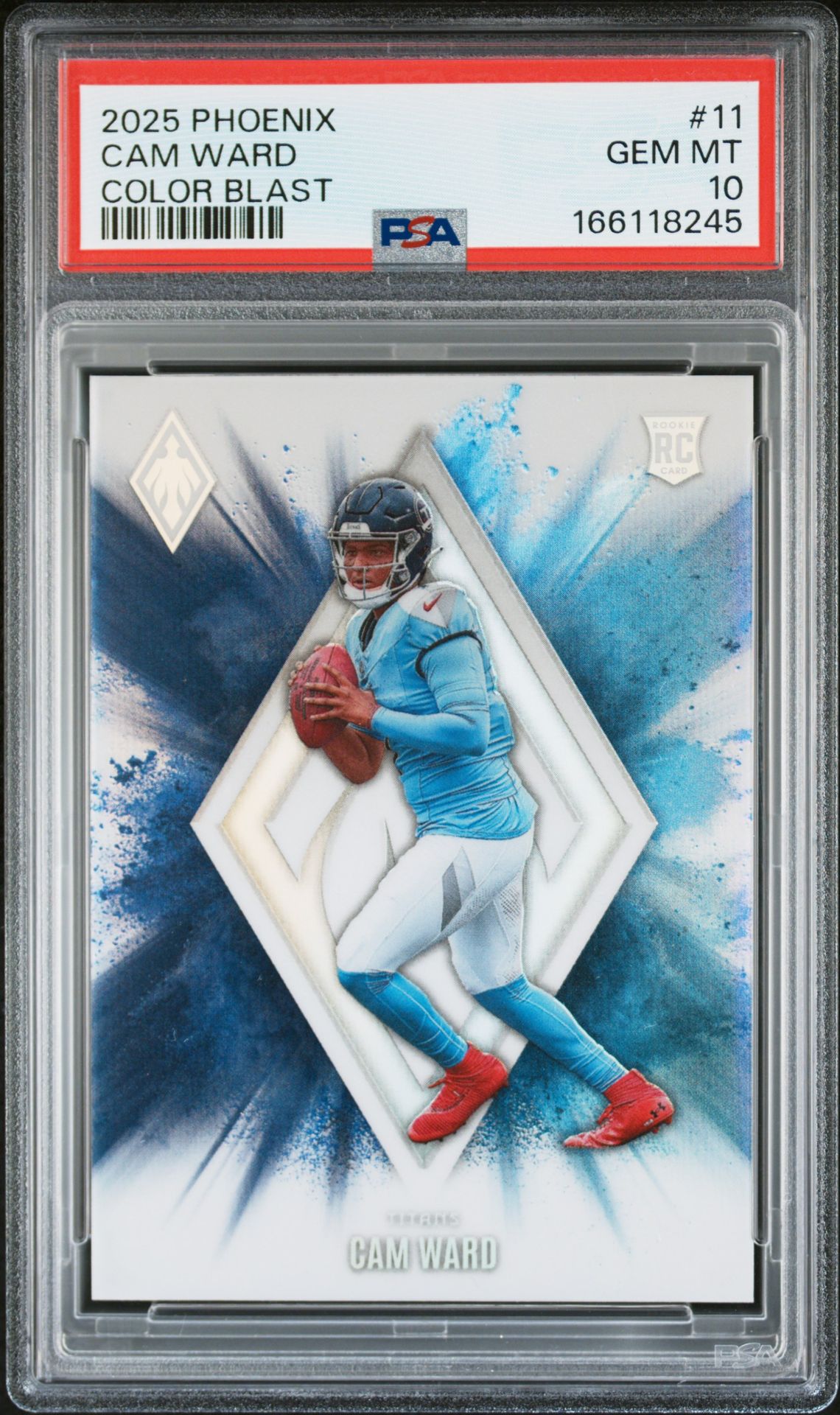 2025 Panini Phoenix Color Blast Cam Ward #11 Gem Mt 10 front view - PSA graded GEM MT 10