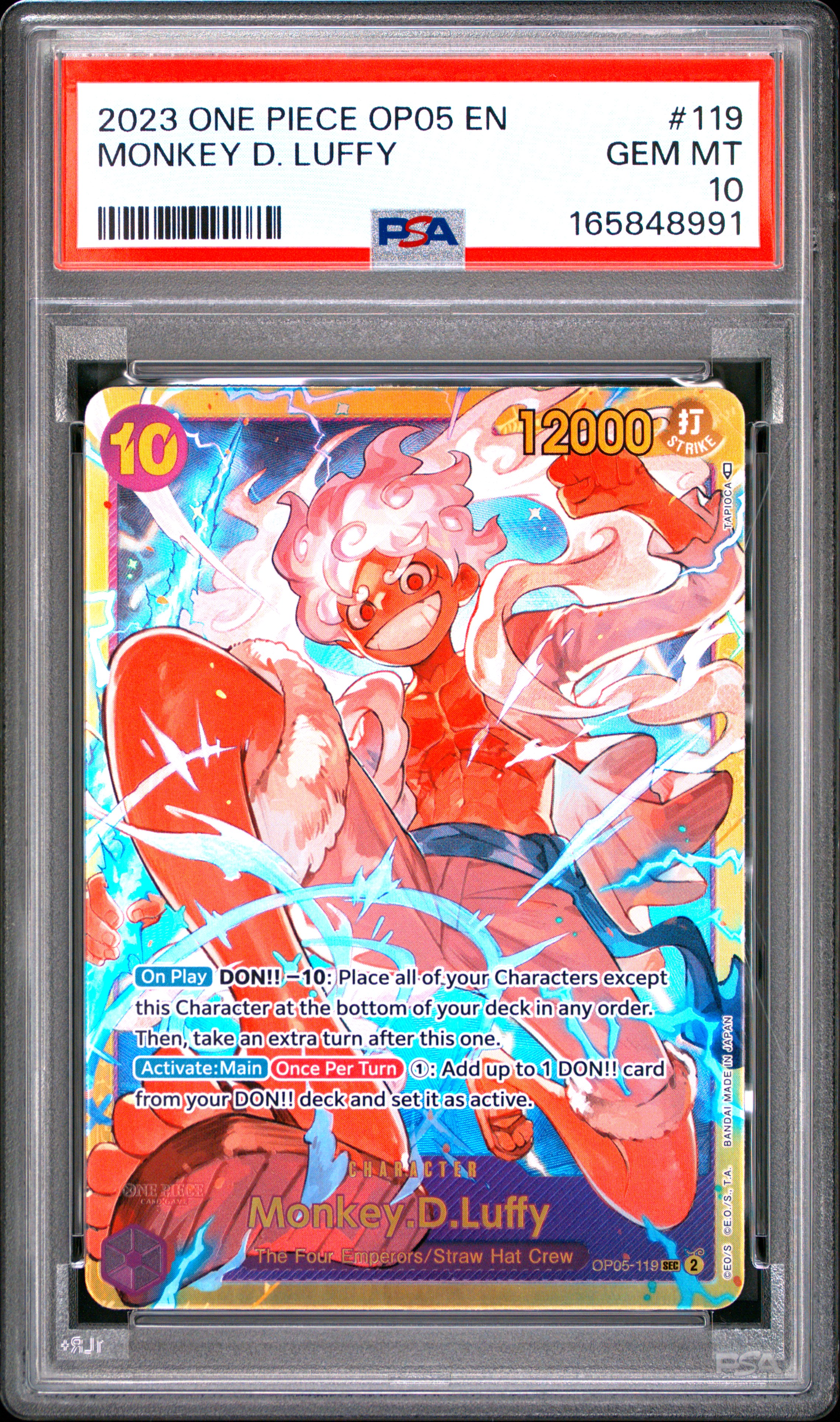 2023 #119 Monkey D. Luffy PSA 10 One Piece OP05-Awakening of the New Era