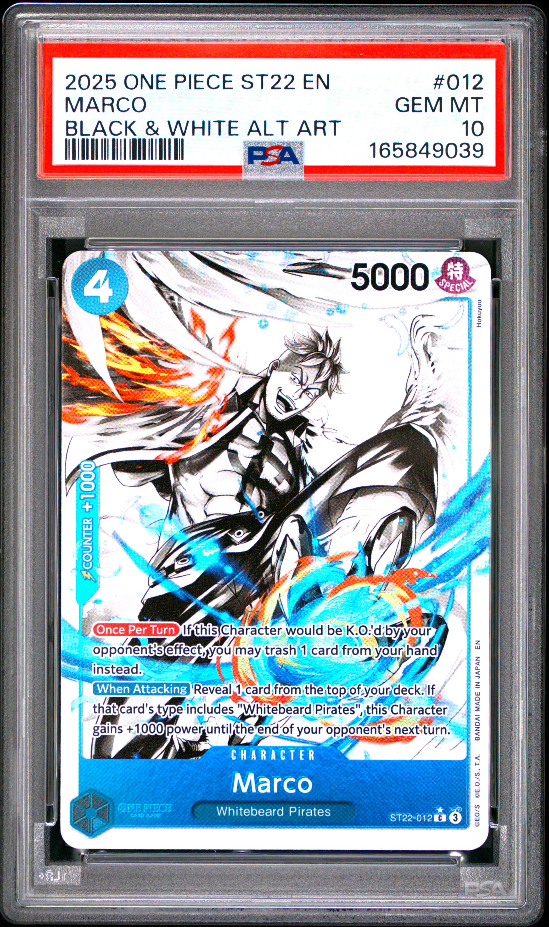 2025 #012 Marco PSA 10 One Piece Starter Deck ST22-Ace & Newgate