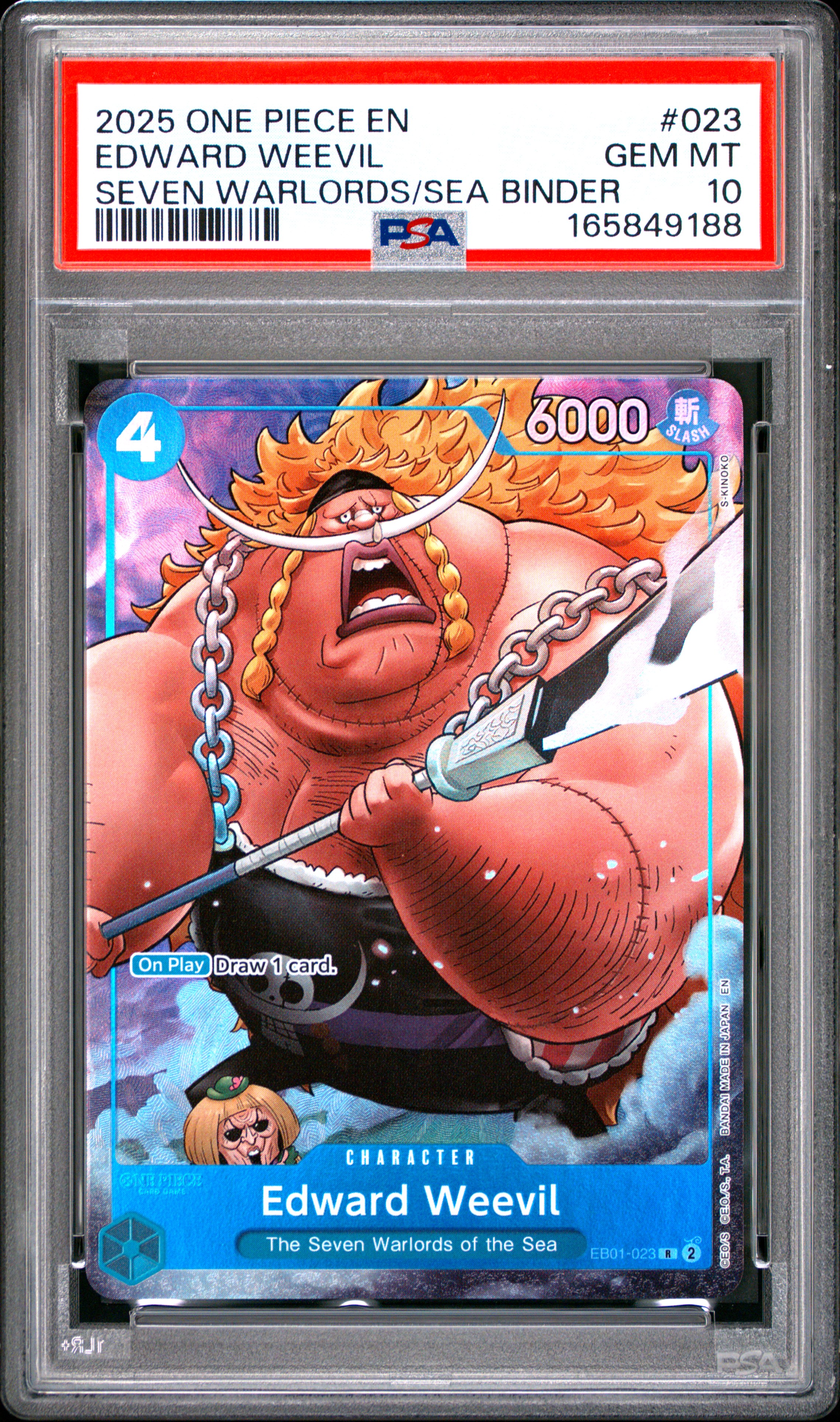 2025 #023 Edward Weevil PSA 10 One Piece Seven Warlords of the Sea Binder Set
