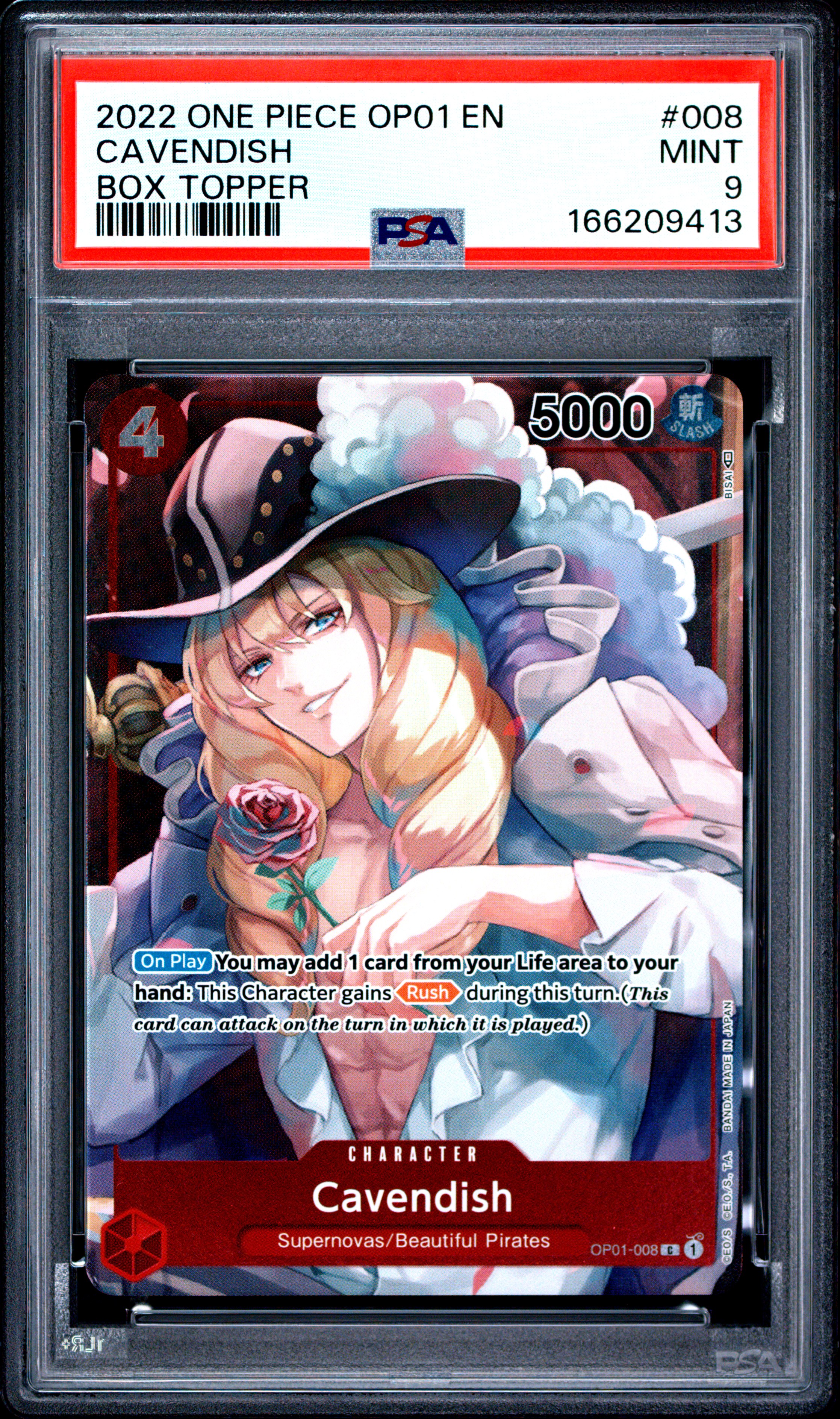 2022 #008 Cavendish PSA 9 One Piece OP01-Romance Dawn