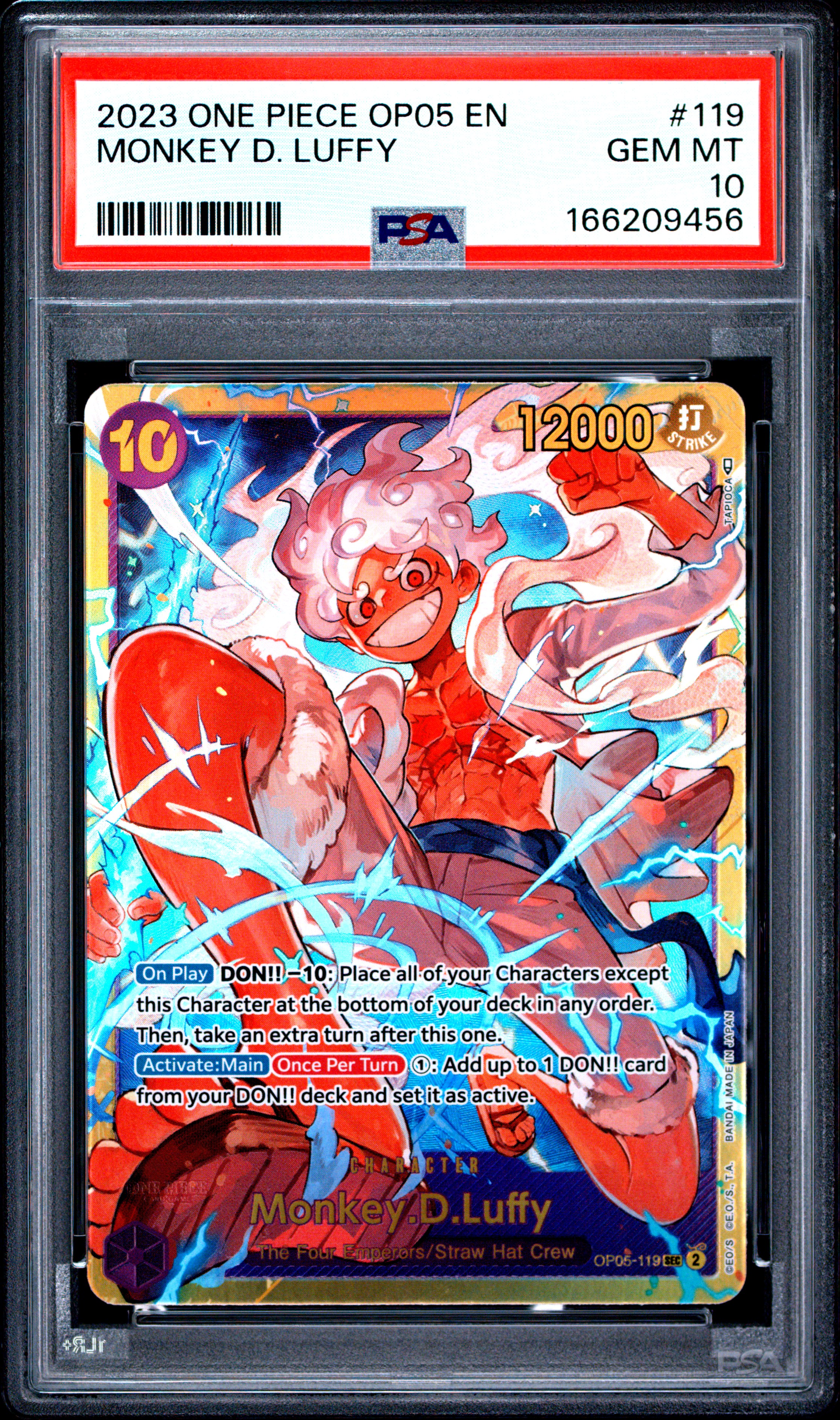 2023 #119 Monkey D. Luffy PSA 10 One Piece OP05-Awakening of the New Era