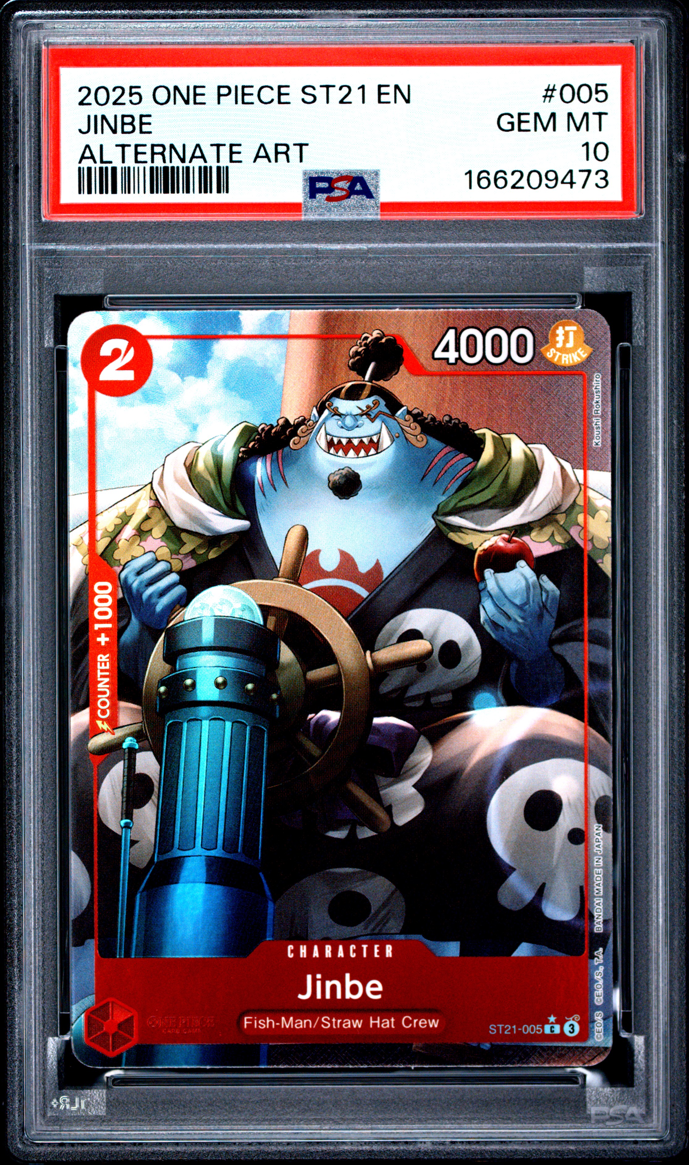 2025 #005 Jinbe PSA 10 One Piece Starter Deck ST21-EX Gear 5