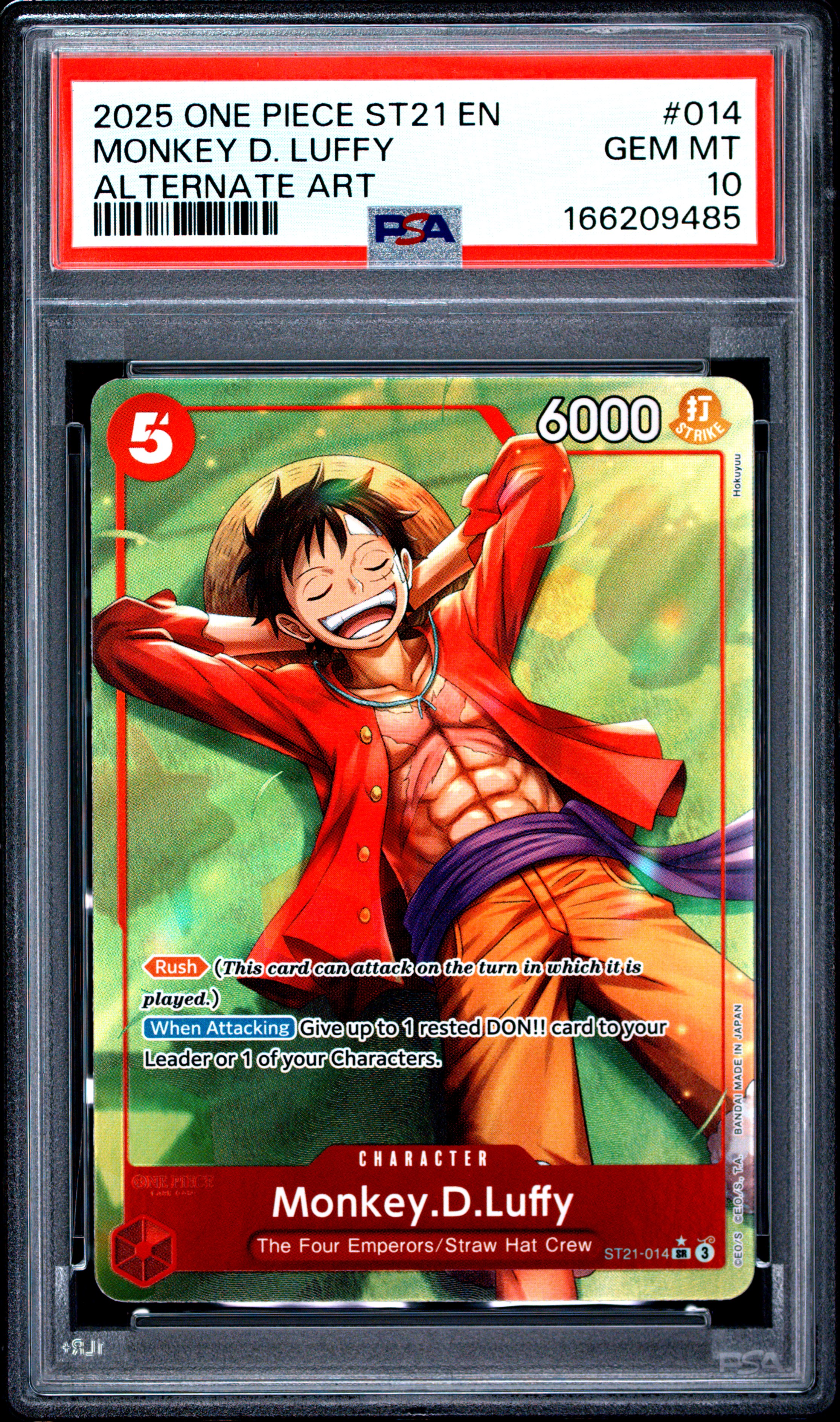 2025 #014 Monkey D. Luffy PSA 10 One Piece Starter Deck ST21-EX Gear 5