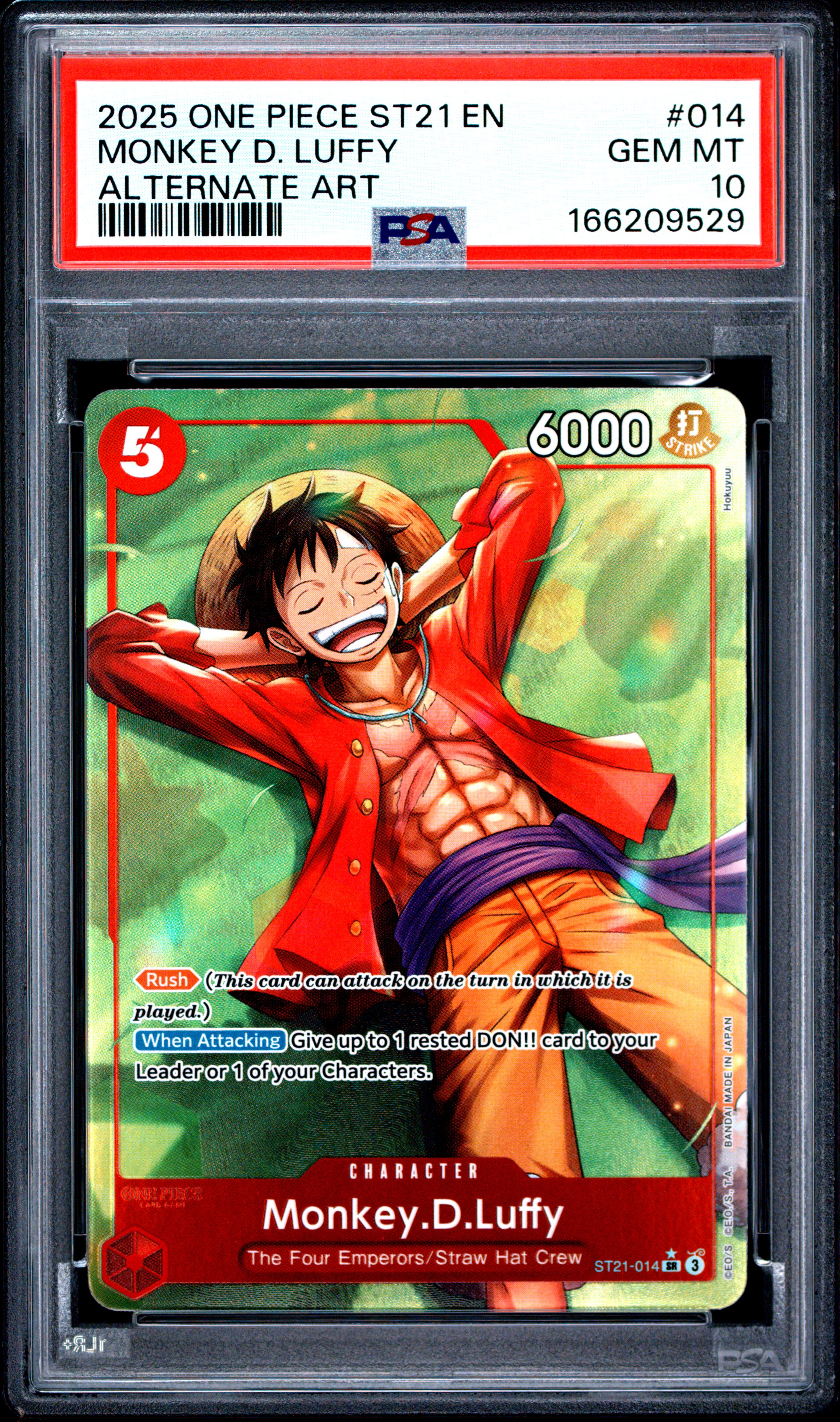 2025 #014 Monkey D. Luffy PSA 10 One Piece Starter Deck ST21-EX Gear 5