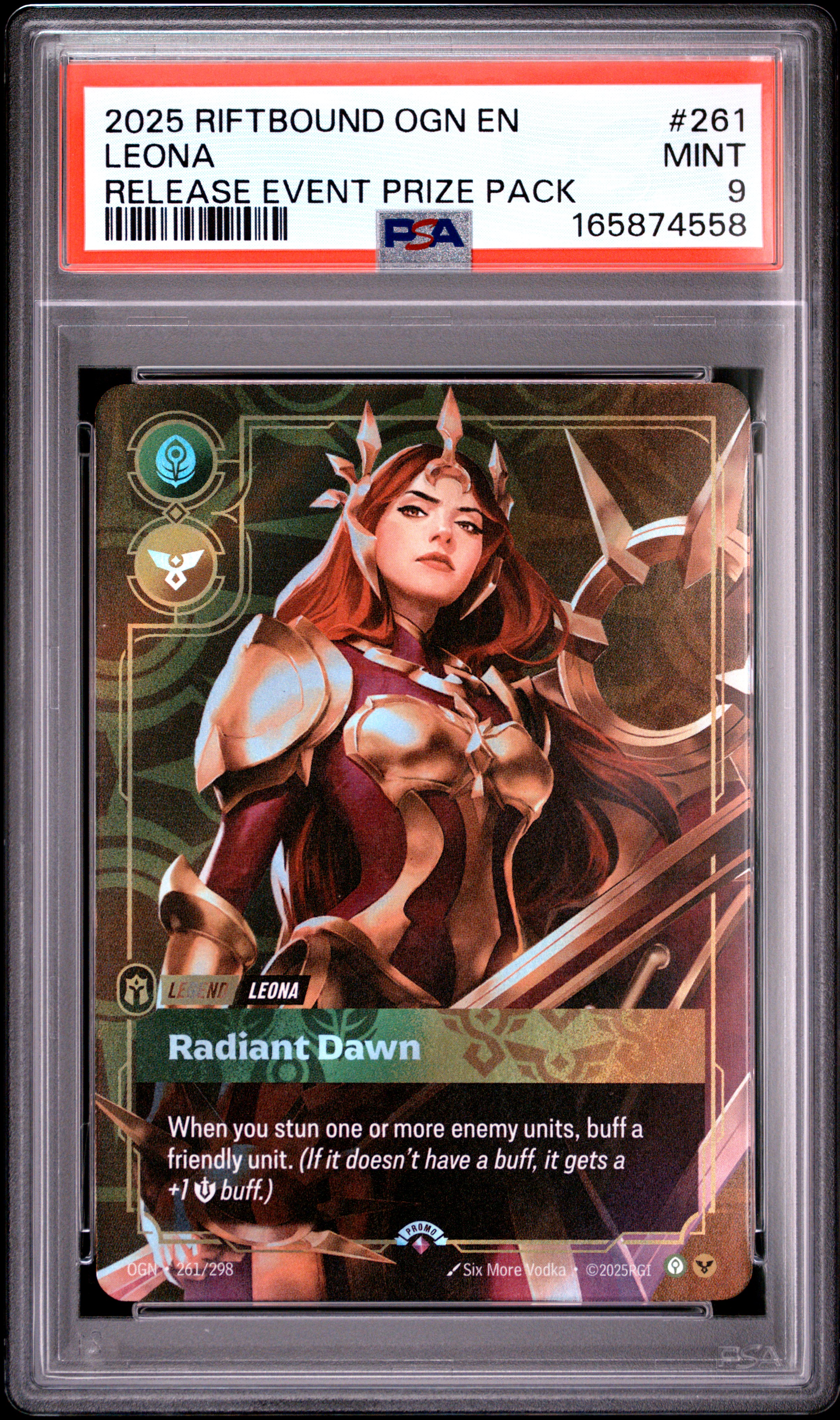 2025 #261 Leona - Radiant Dawn PSA 9 Riftbound: League of Legends Ogn-Origins