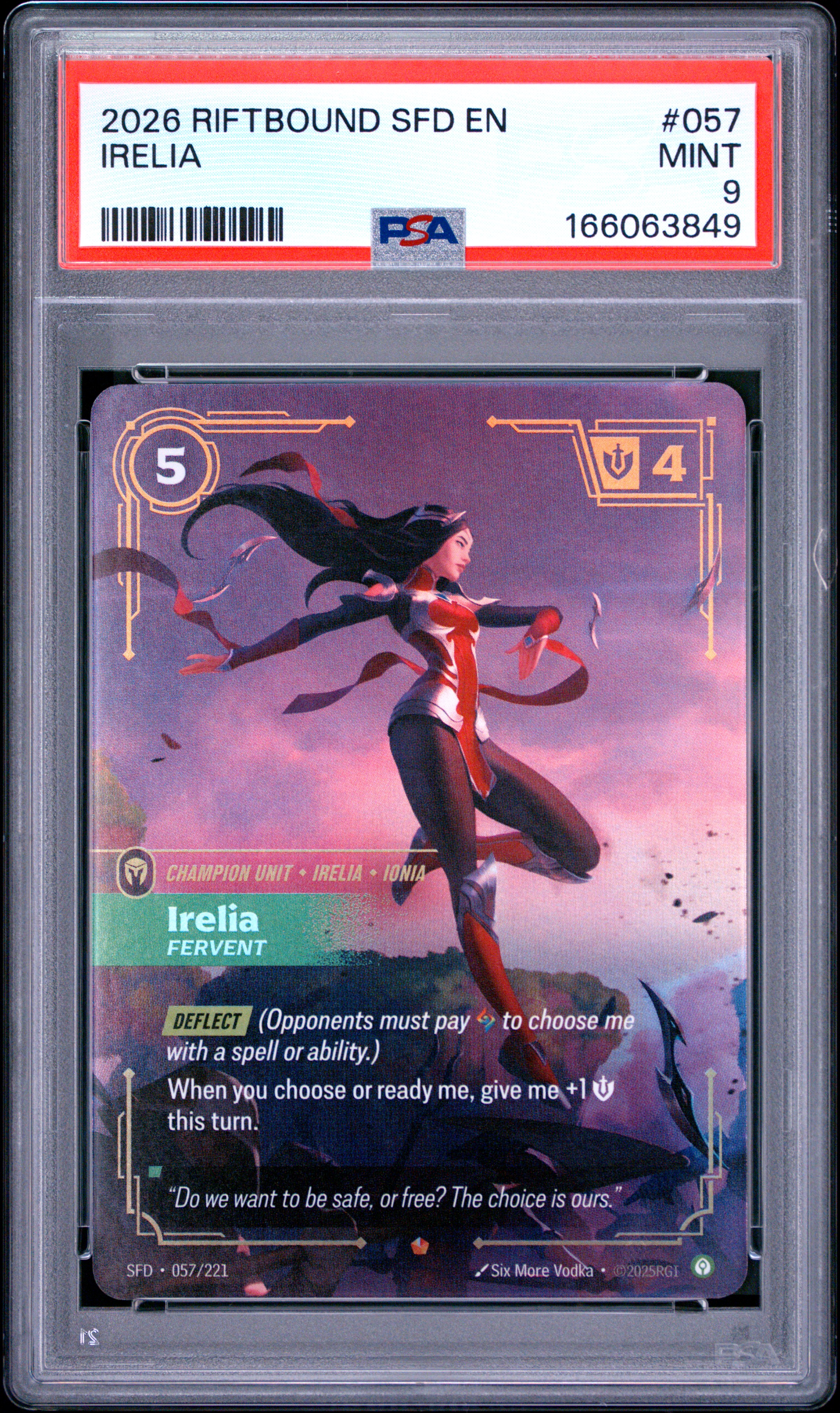 2026 #057 Irelia - Fervent PSA 9 Riftbound: League of Legends Sfd-Spiritforged