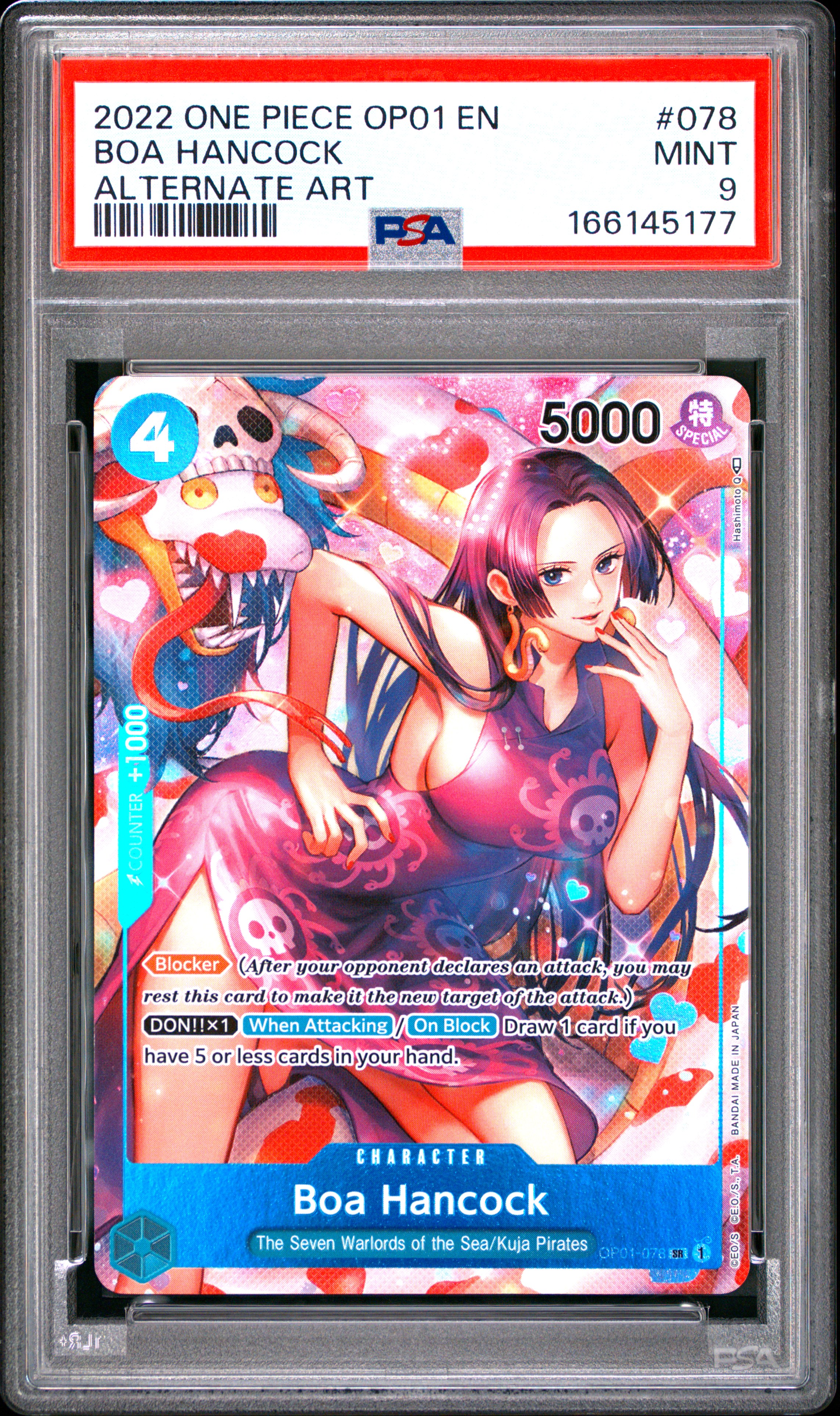 2022 #078 Boa Hancock PSA 9 One Piece OP01-Romance Dawn