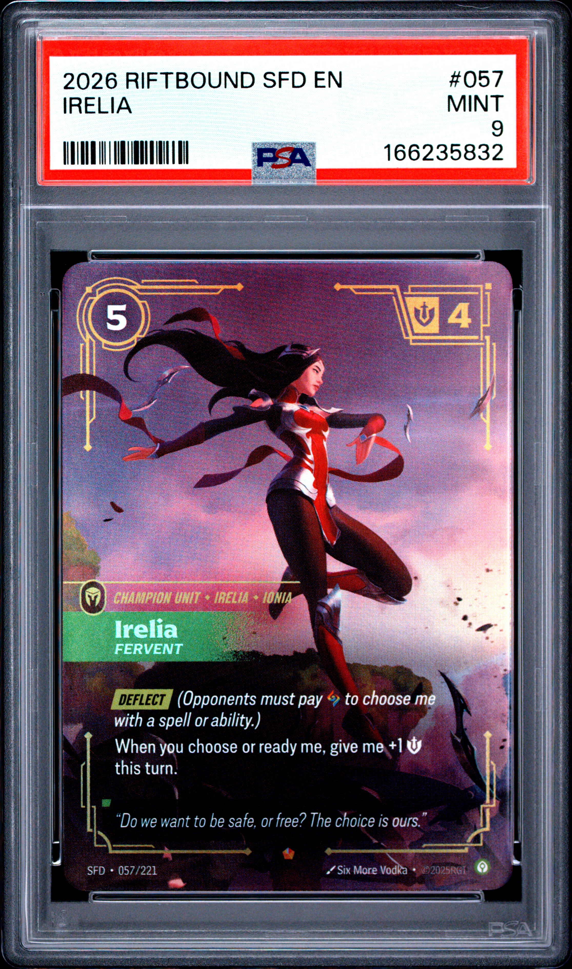 2026 #057 Irelia - Fervent PSA 9 Riftbound: League of Legends Sfd-Spiritforged