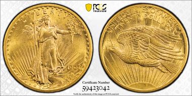 1907 $20 Saint-Gaudens N1