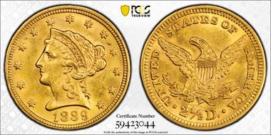 1889 $2.50 MS62