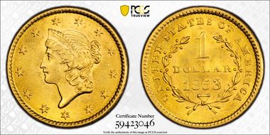 1853 G$1 MS65
