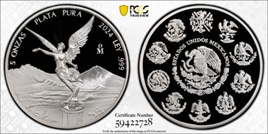 2024-Mo 5 Onza Libertad Ag PR69DCAM