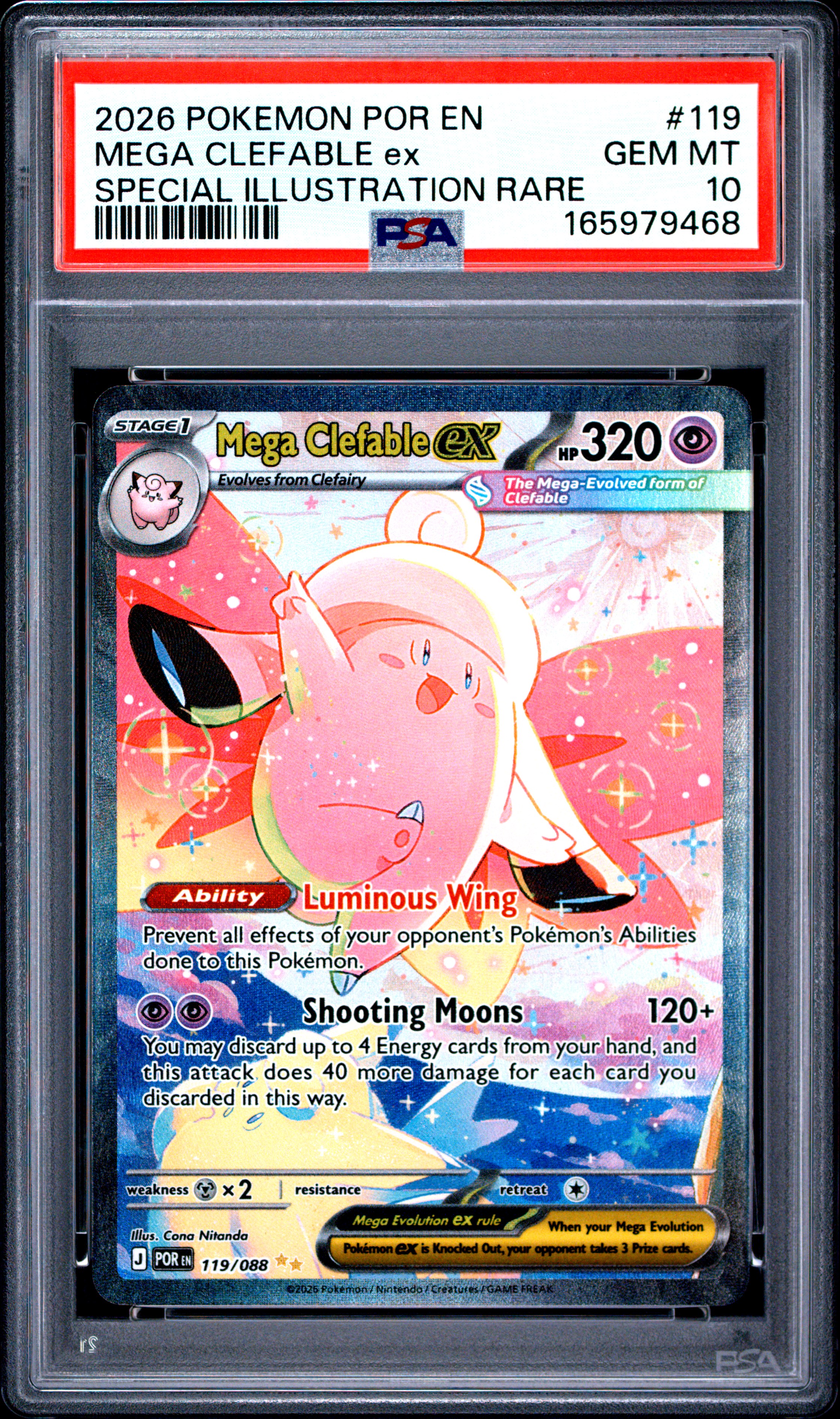 2026 #119 Mega Clefable EX PSA 10 Por EN-Perfect Order