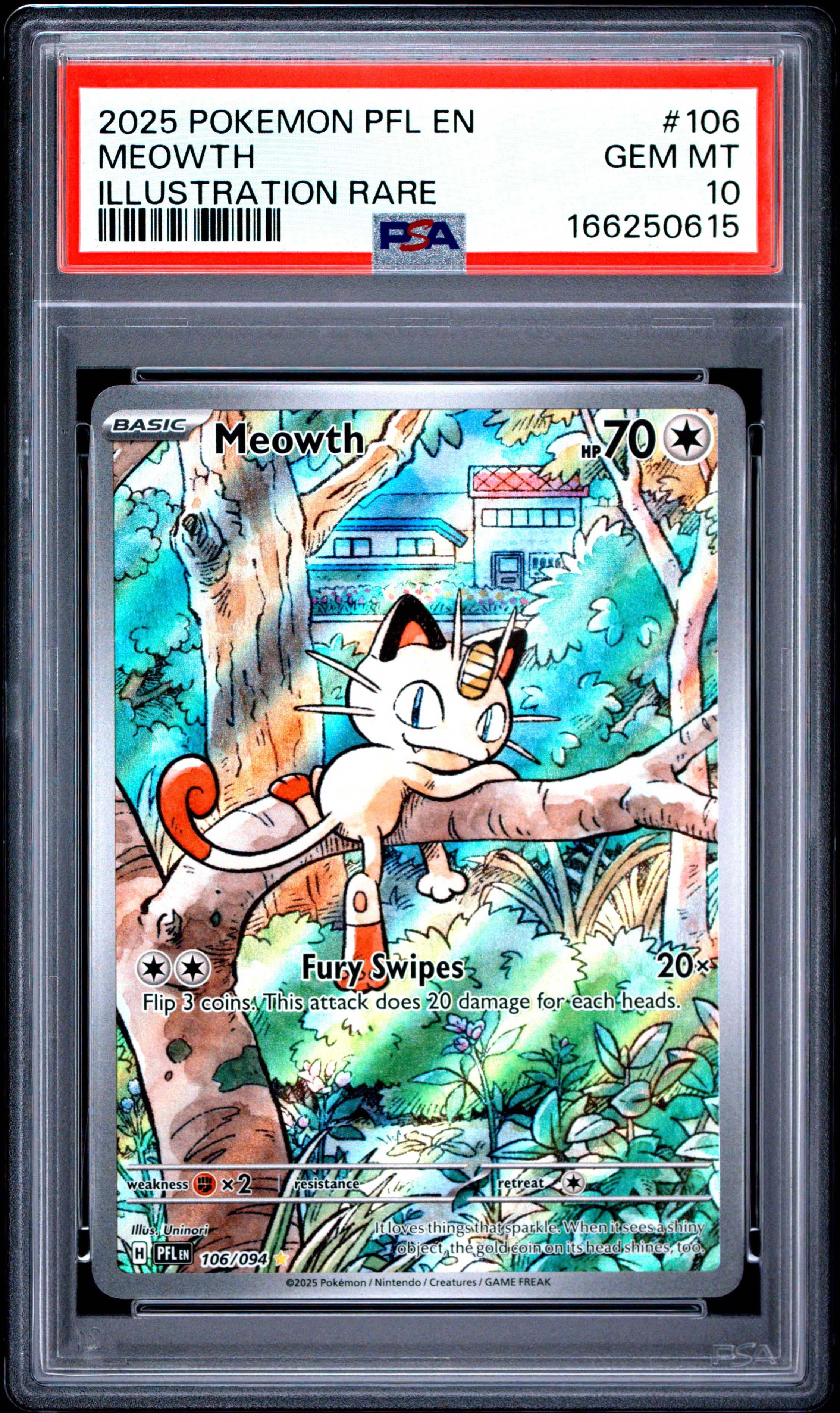 2025 #106 Meowth PSA 10 Pfl EN-Phantasmal Flames