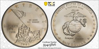 2005-P $1 Marine Corps MS69
