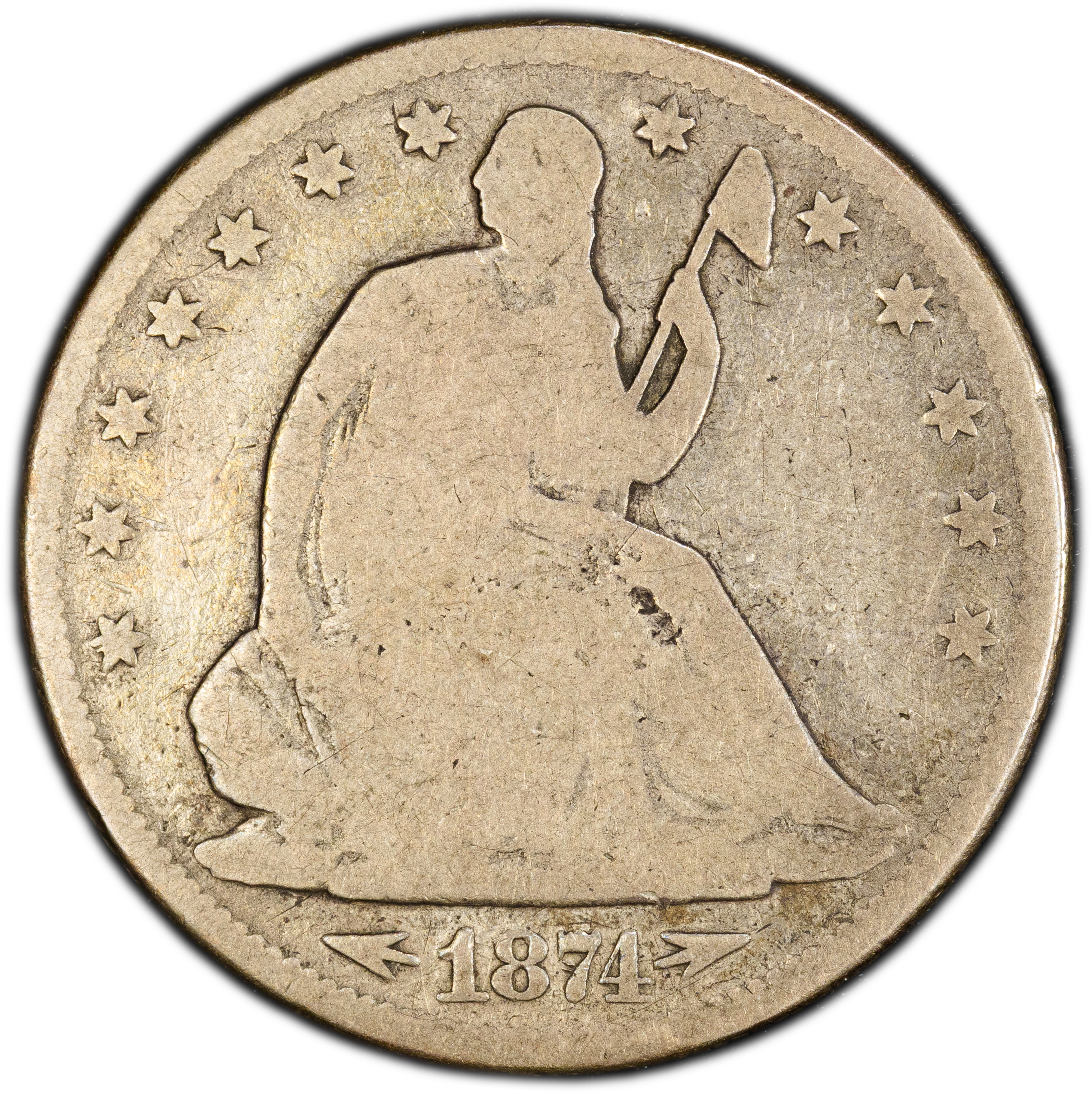 1874-CC 50c Arrows MS