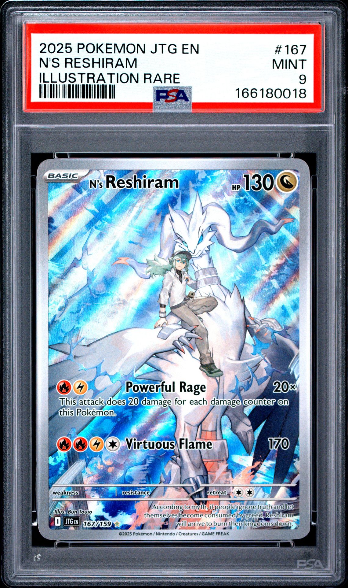 2025 Pokemon Jtg En-Journey Together N's Reshiram #167 (Illustration Rare) Mint 9 front