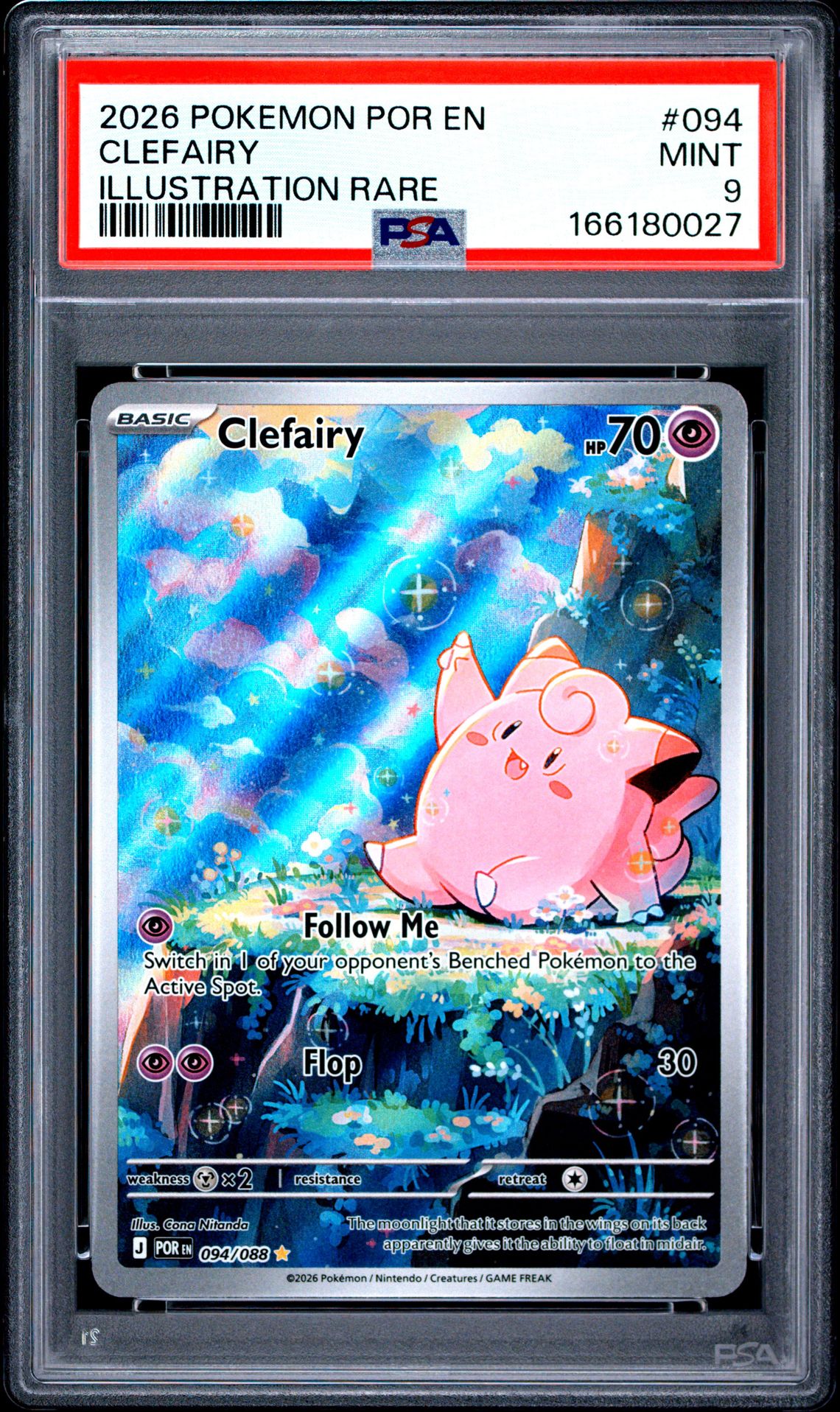 2026 Pokemon Por En-Perfect Order Clefairy #094 (Illustration Rare) Mint 9 front