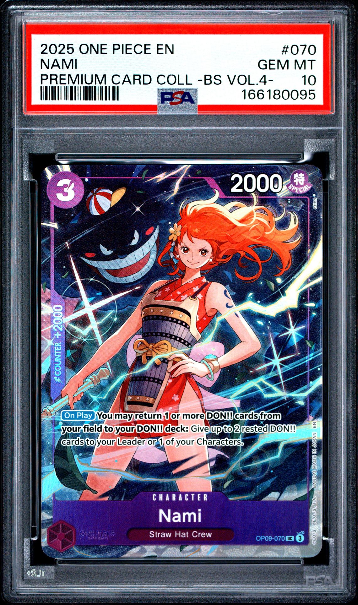 2025 One Piece Premium Card Collection -Best Selection Vol.4 - Nami #070 Gem Mt 10 front view - PSA graded GEM MT 10