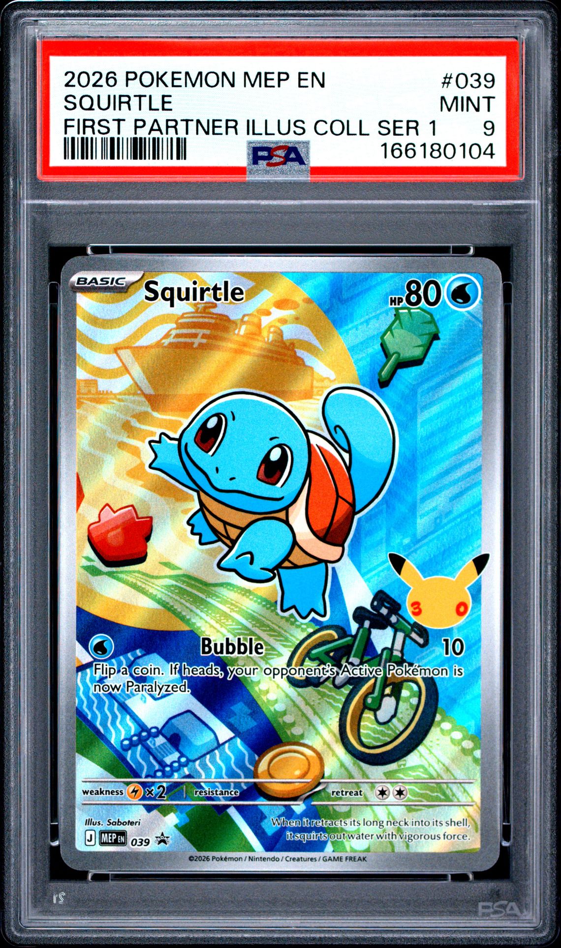2026 Pokemon Mep En-Me Black Star Promo Squirtle #039 (First Partner Illus Coll Ser 1) Mint 9 front