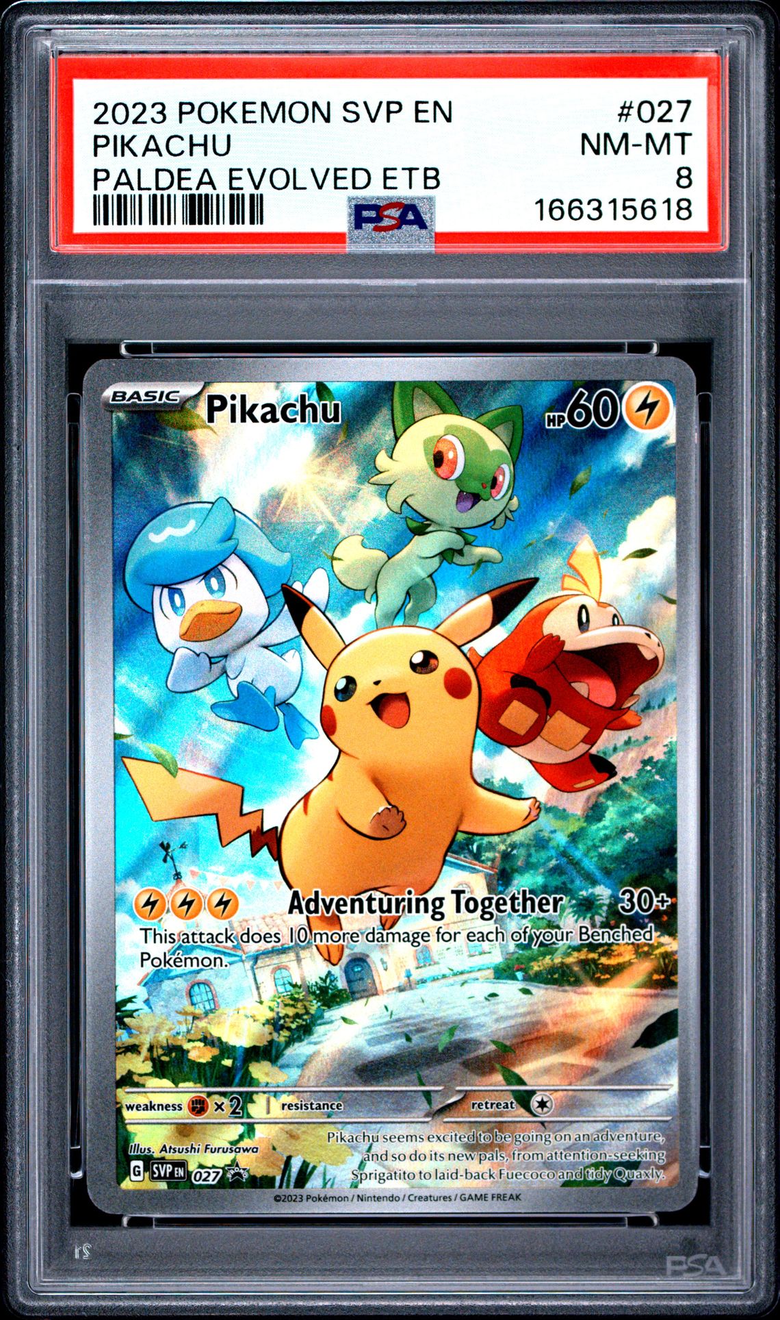 2023 Pokemon Svp En-Sv Black Star Promo Pikachu #027 (Paldea Evolved Etb) Nm-Mt 8 front