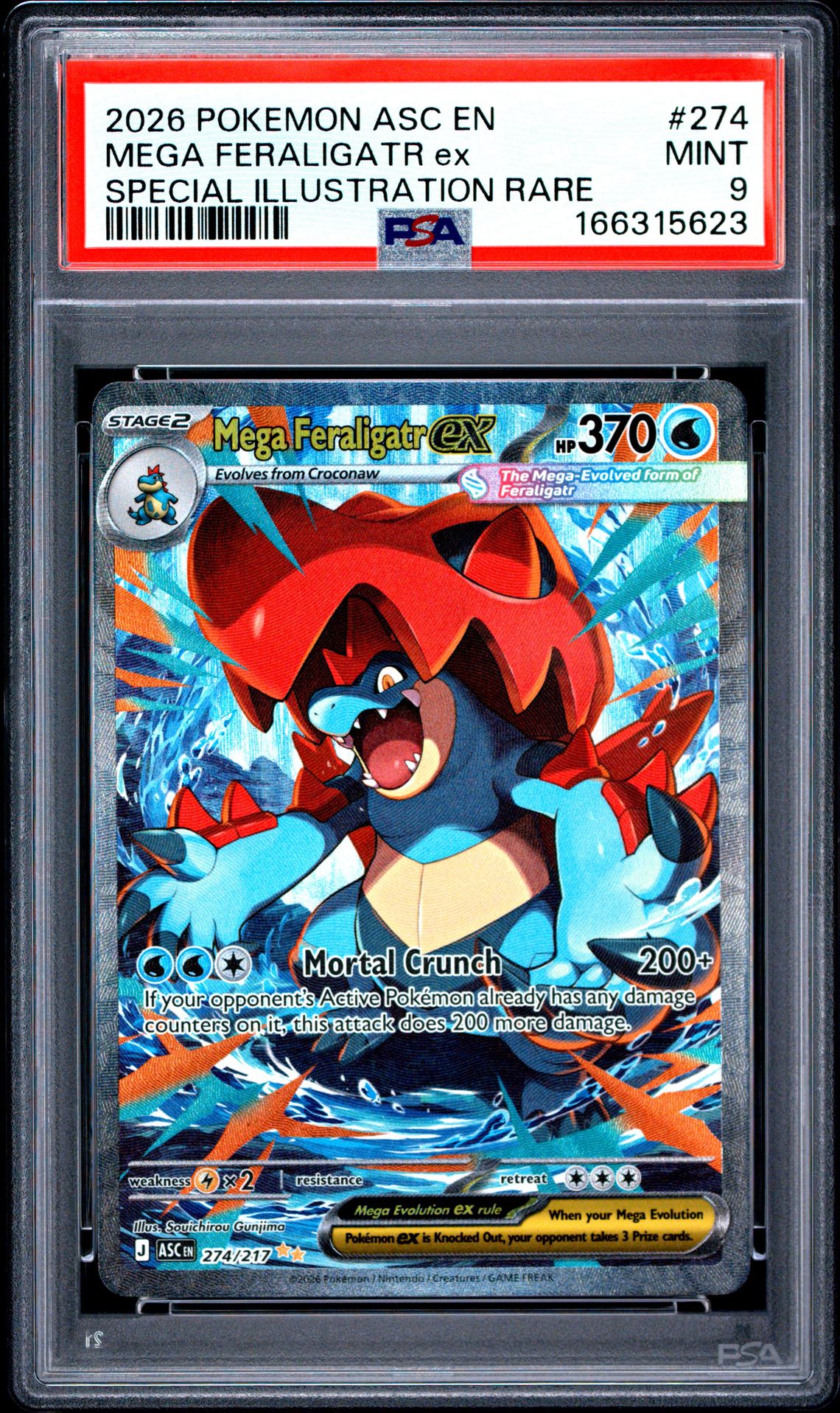 2026 Pokemon Asc En-Ascended Heroes Mega Feraligatr Ex #274 (Special Illustration Rare) Mint 9 front