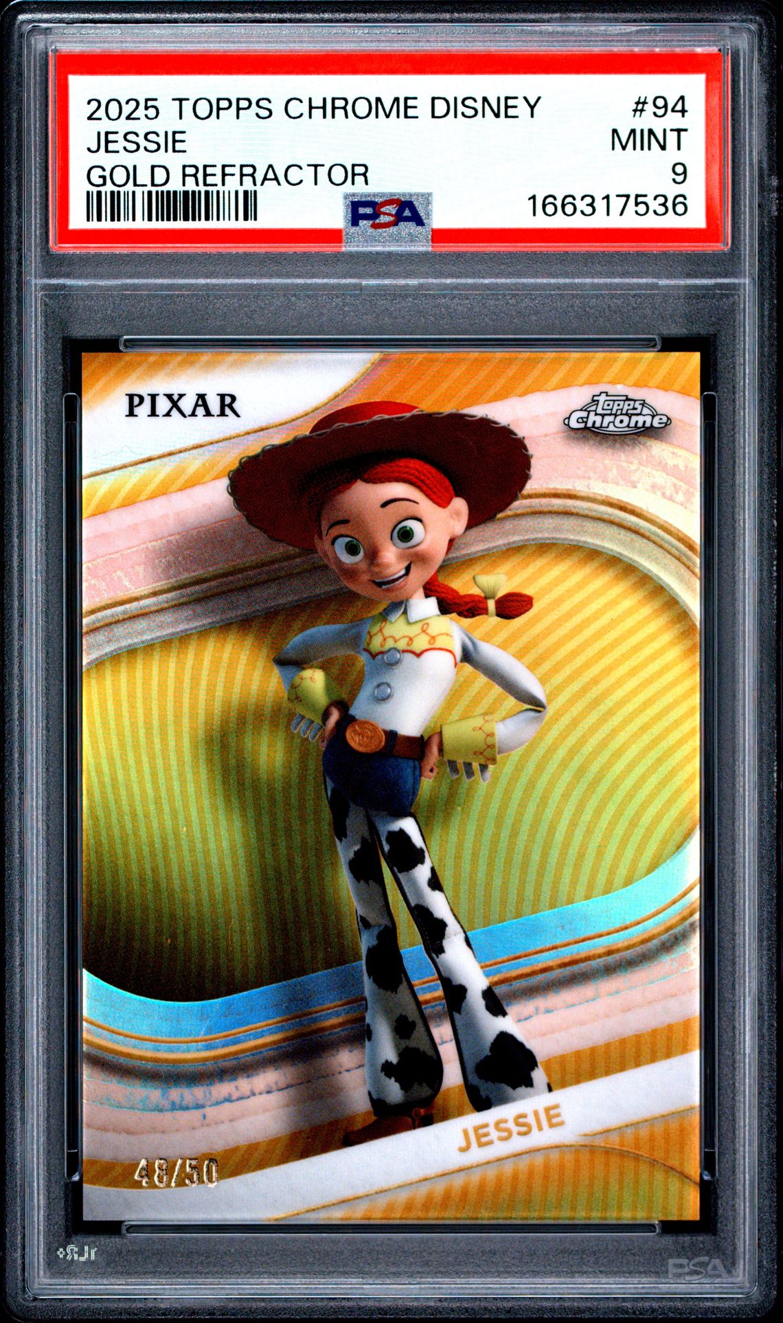 2025 Topps Chrome Disney Jessie #94 (Gold Refractor) Mint 9 front