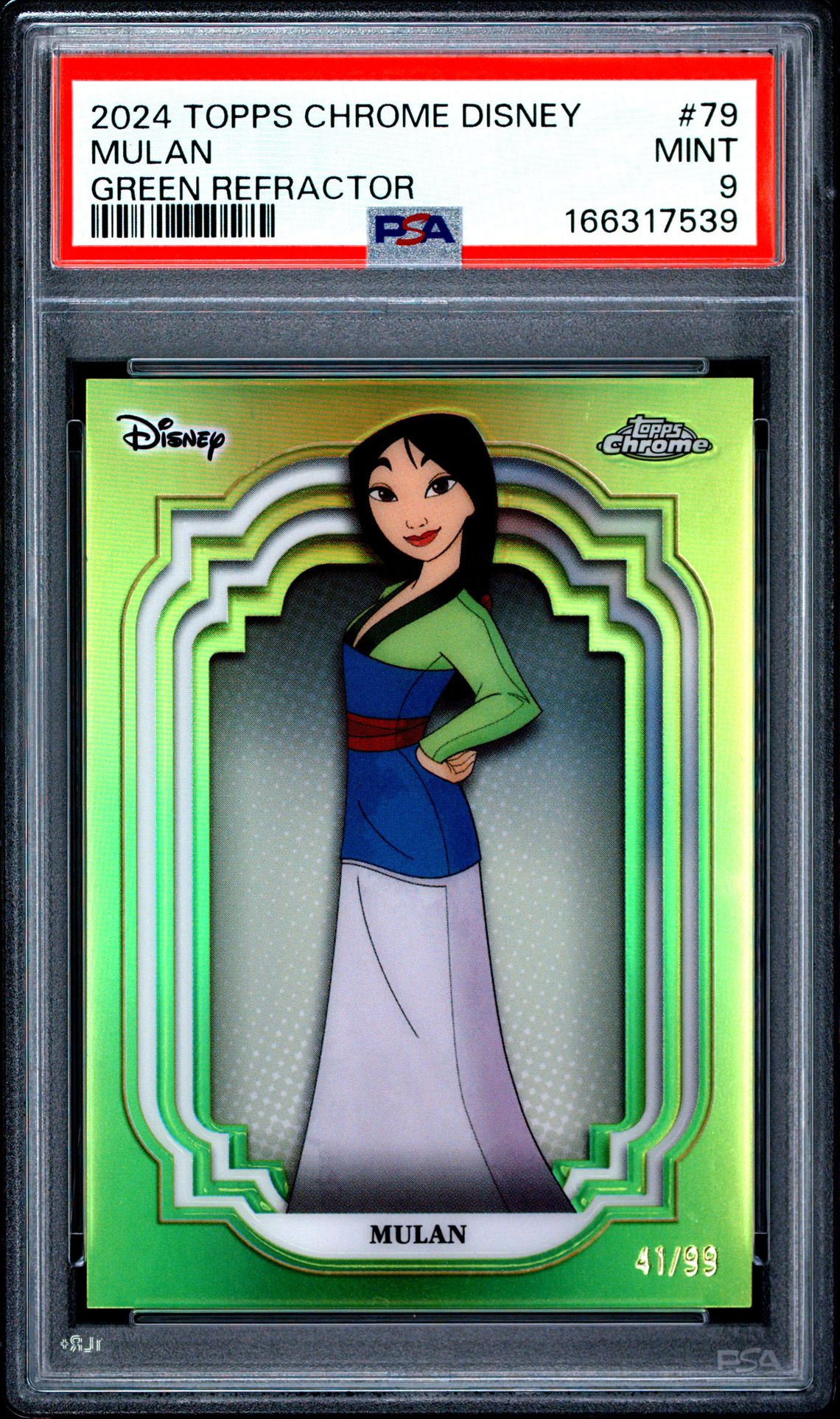 2024 Topps Chrome Disney Mulan #79 (Green Refractor) Mint 9 front