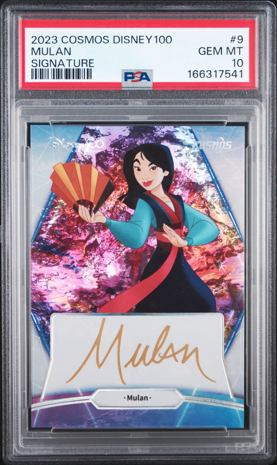 2023 Kakawow Cosmos Disney100 All-Star Signatures Mulan #9 Gem Mt 10 front