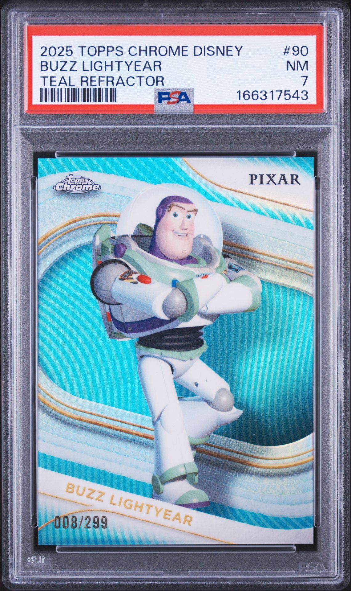 2025 Topps Chrome Disney Buzz Lightyear #90 (Teal Refractor) Nm 7 front