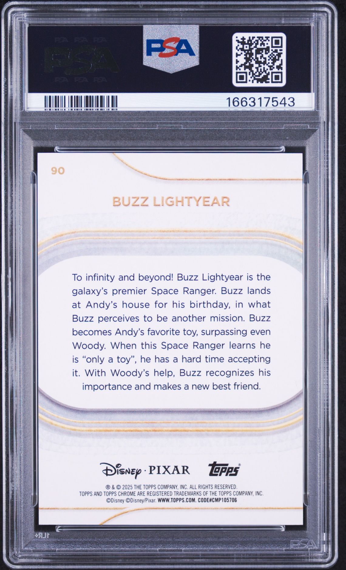 2025 Topps Chrome Disney Buzz Lightyear #90 (Teal Refractor) Nm 7 back