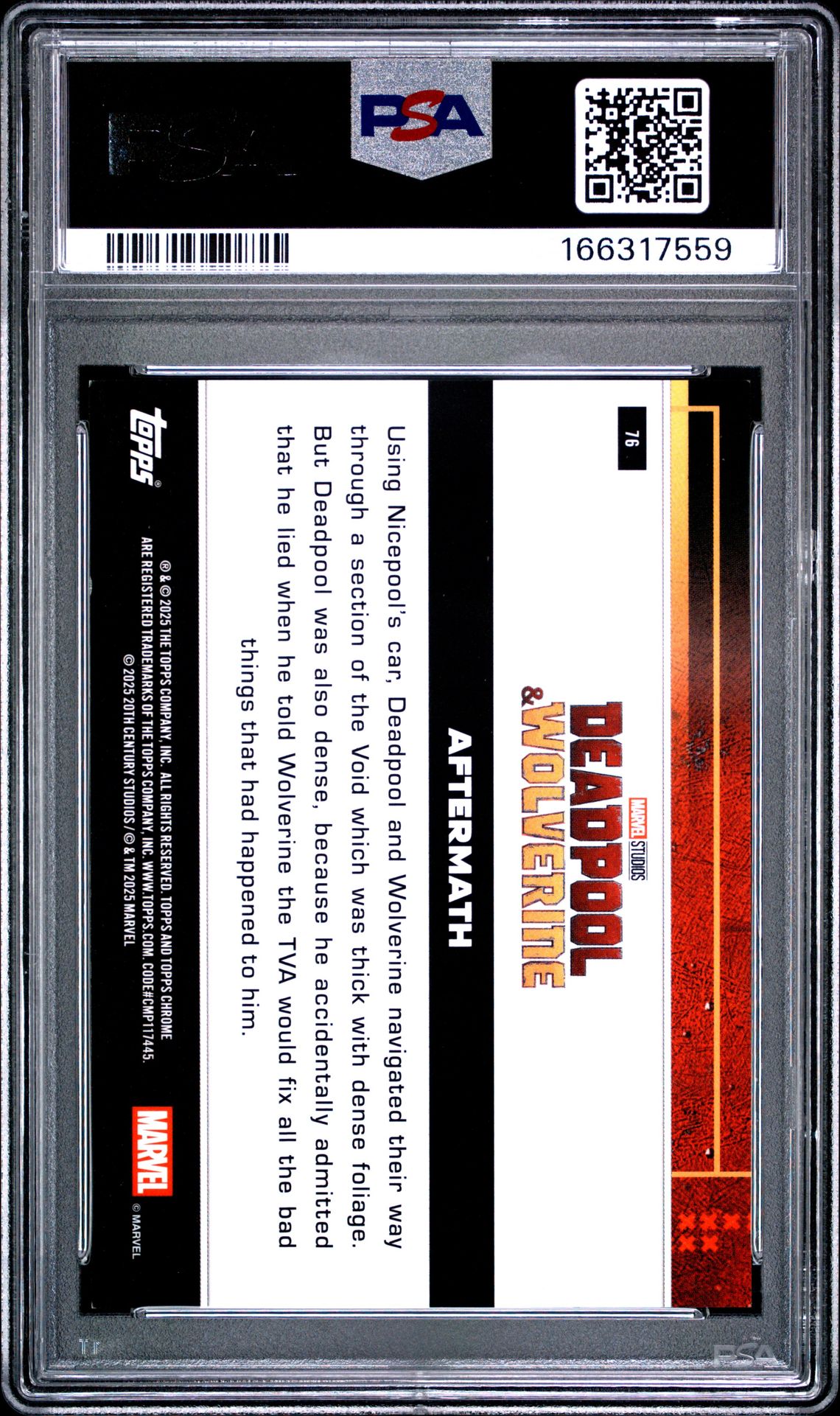 2025 Topps Chrome Deadpool Aftermath #76 (Deadpool Red & Black Wave) Nm-Mt 8 back