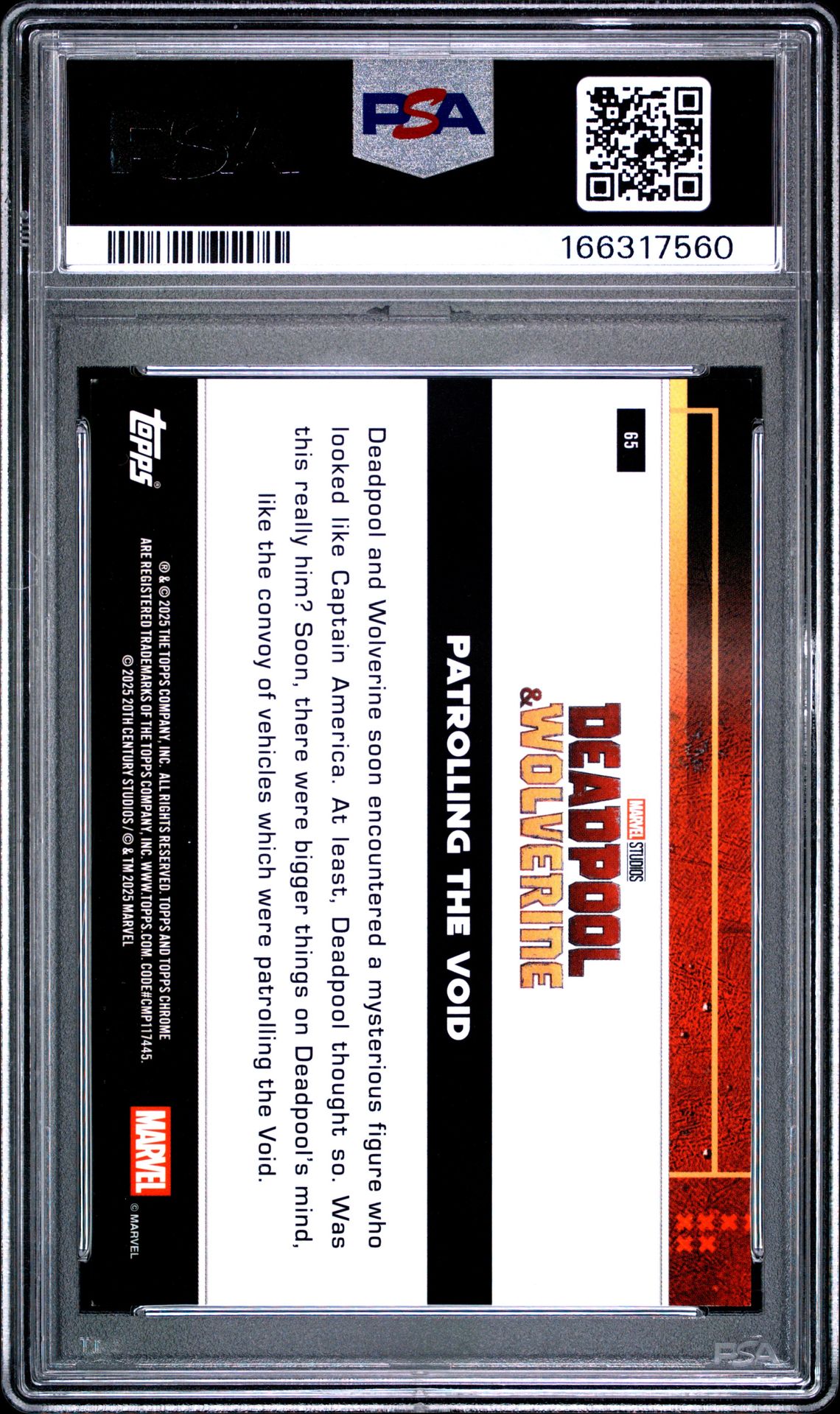 2025 Topps Chrome Deadpool Patrolling The Void #65 (Deadpool Red & Black Wave) Nm-Mt 8 back