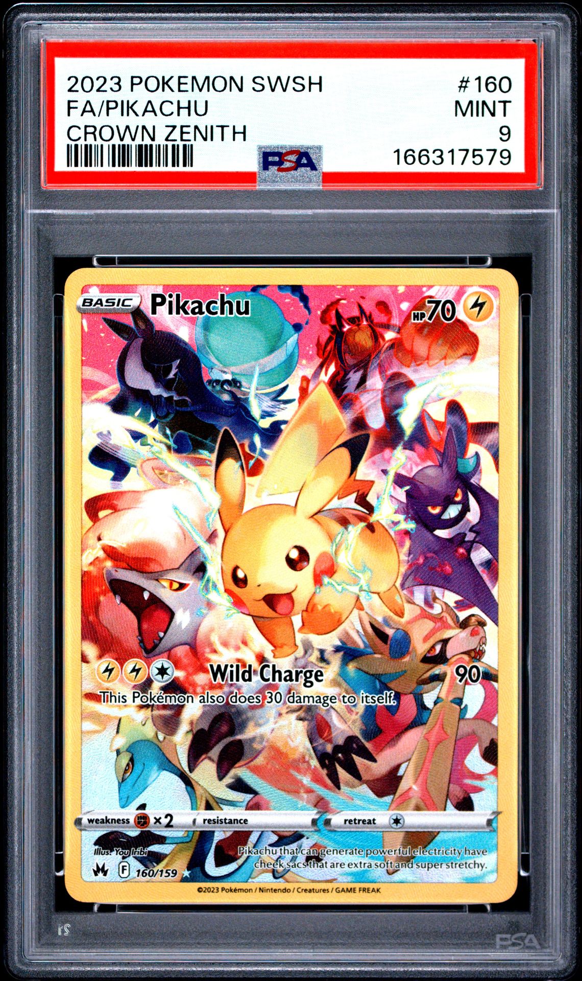 2023 Pokemon Sword And Shield Crown Zenith Fa/Pikachu #160 (Crown Zenith) Mint 9 front