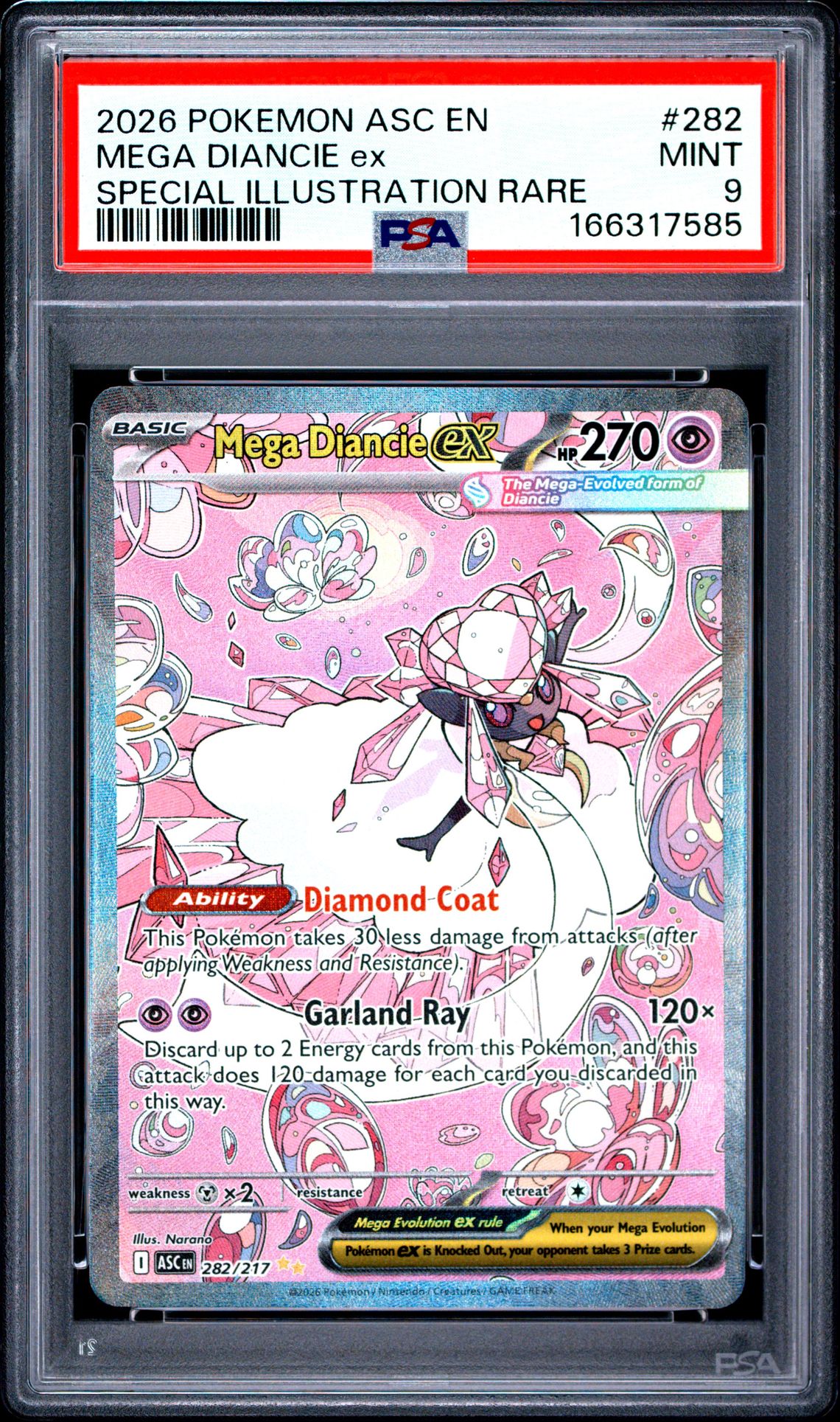 2026 Pokemon Asc En-Ascended Heroes Mega Diancie Ex #282 (Special Illustration Rare) Mint 9 front